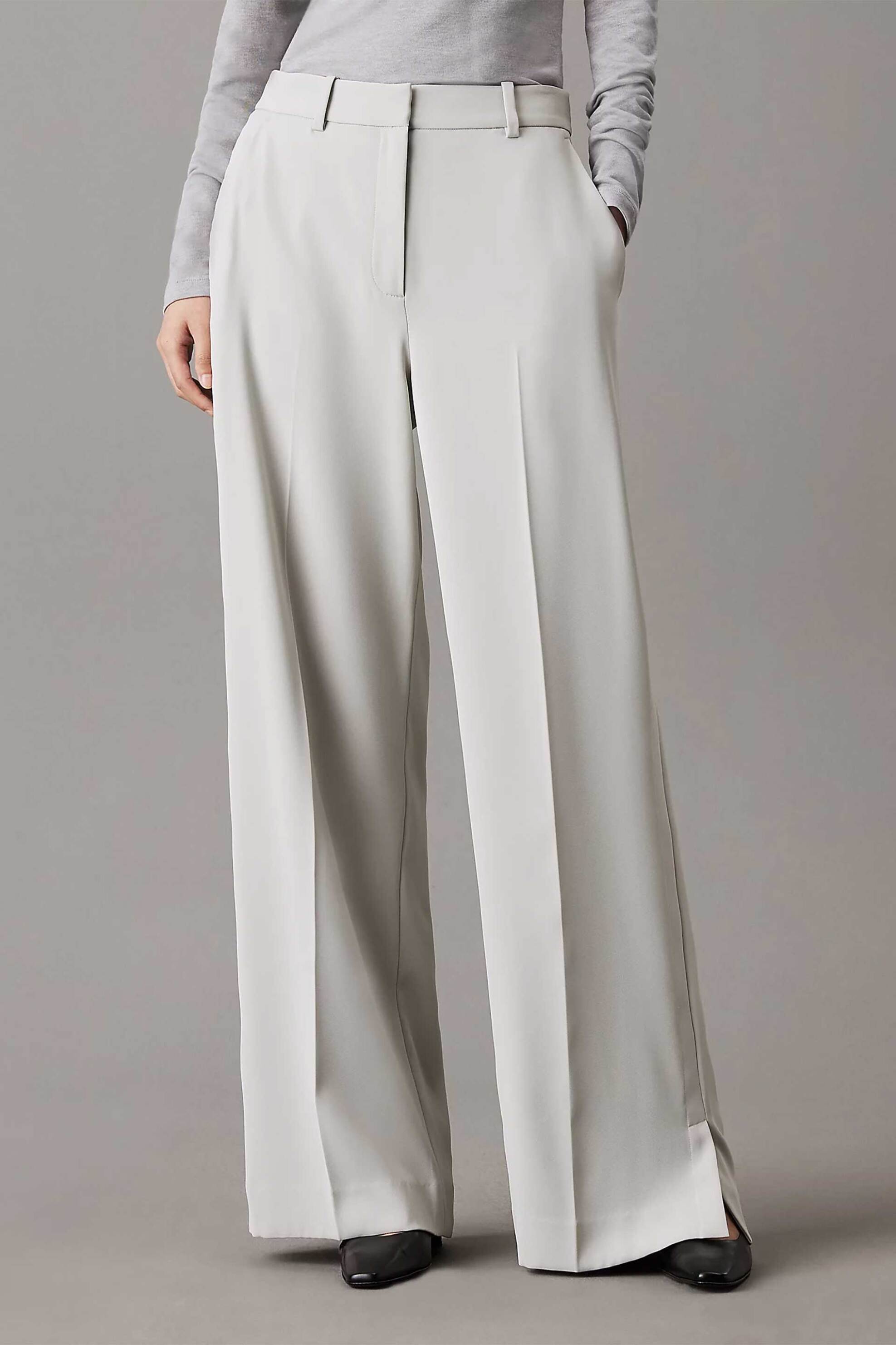 CALVIN KLEIN Calvin Klein γυναικείο παντελόνι Slim Wide Leg - K20K207876 Εκρού - 2
