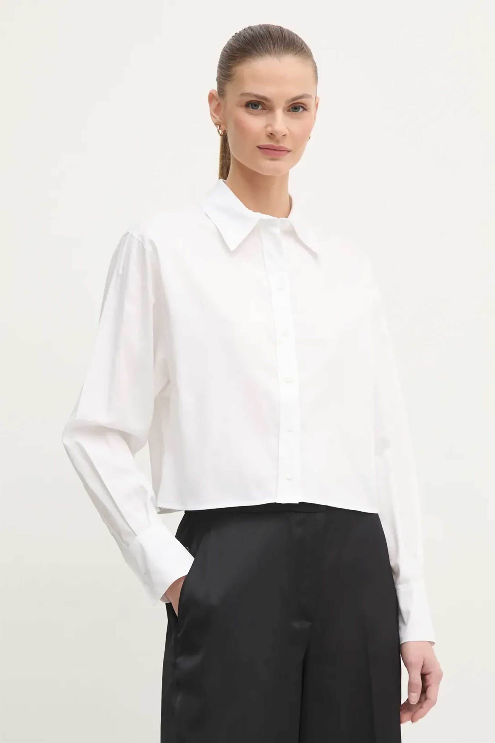 Calvin Klein Calvin Klein γυναικείο πουκάμισο μονόχρωμο - K20K208068 Λευκό 2025