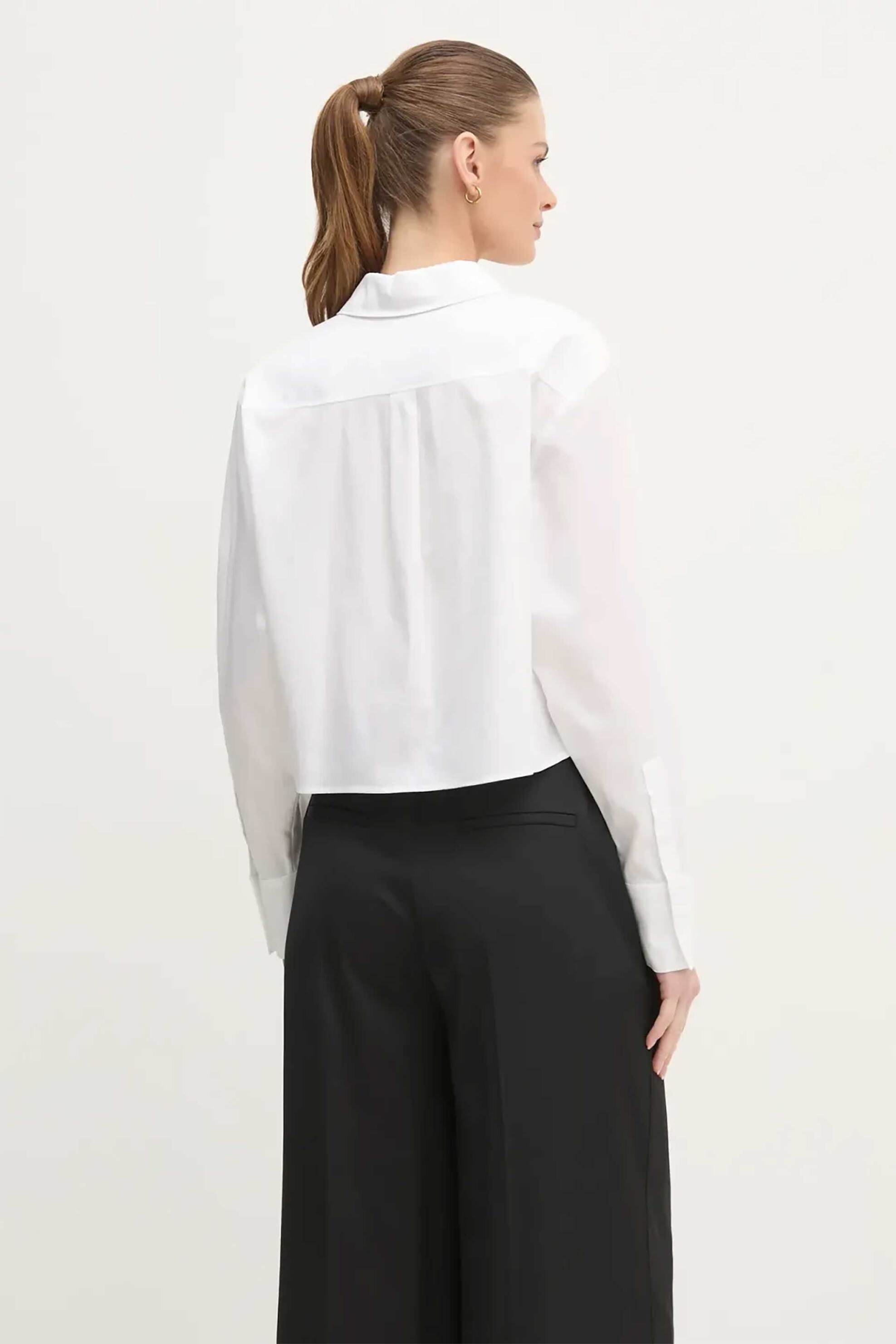 CALVIN KLEIN Calvin Klein γυναικείο πουκάμισο μονόχρωμο - K20K208068 Λευκό - 2