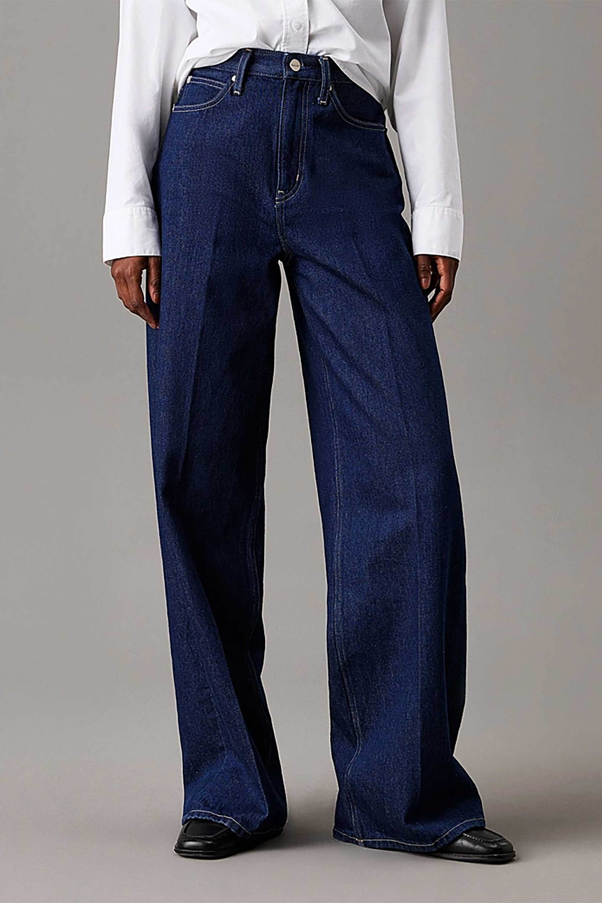 CALVIN KLEIN Calvin Klein γυναικείο τζιν παντελόνι ψηλόμεσο Wide Leg - K20K208253 Denim Blue Σκούρο - 2