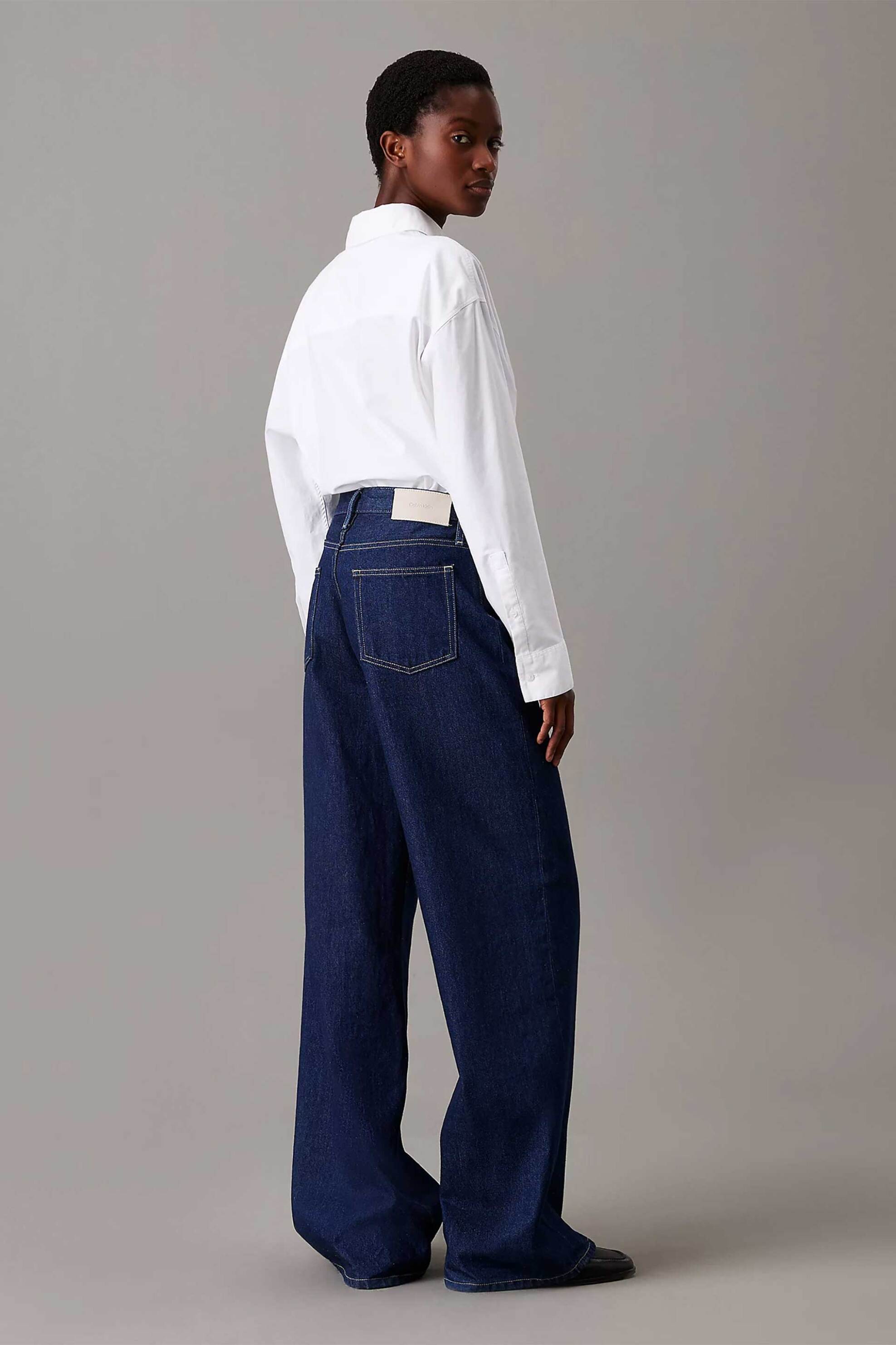 CALVIN KLEIN Calvin Klein γυναικείο τζιν παντελόνι ψηλόμεσο Wide Leg - K20K208253 Denim Blue Σκούρο - 3