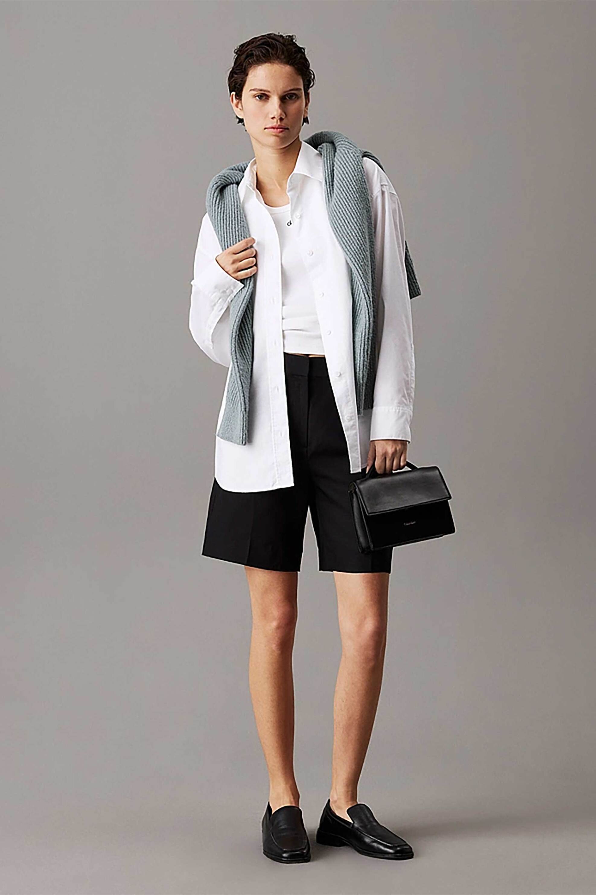 Calvin Klein Calvin Klein γυναικείο σορτς με λινάρι - K20K208380 Μαύρο 2025