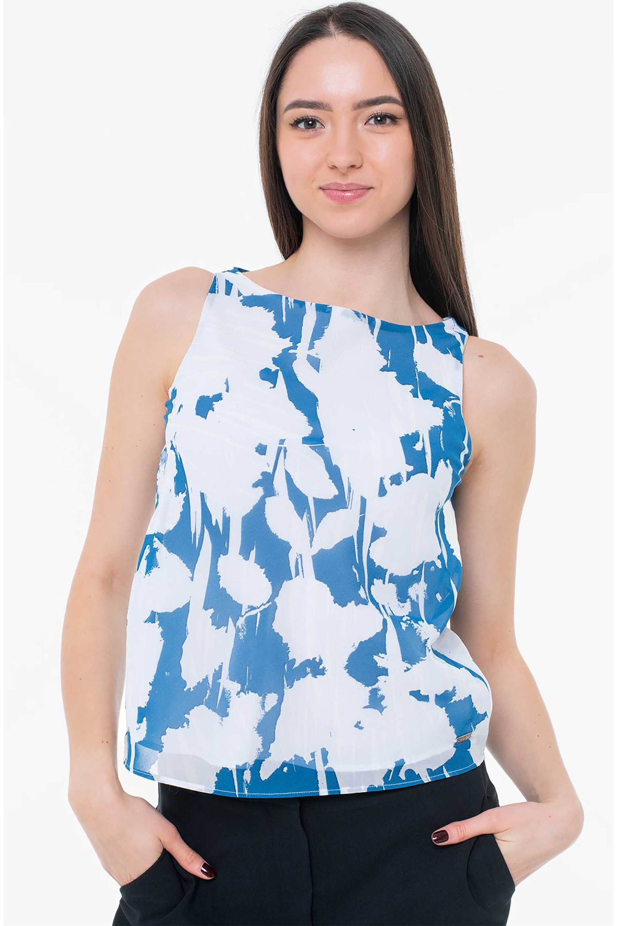 Calvin Klein αμάνικη μπλούζα με floral print - LV044B929G Μπλε