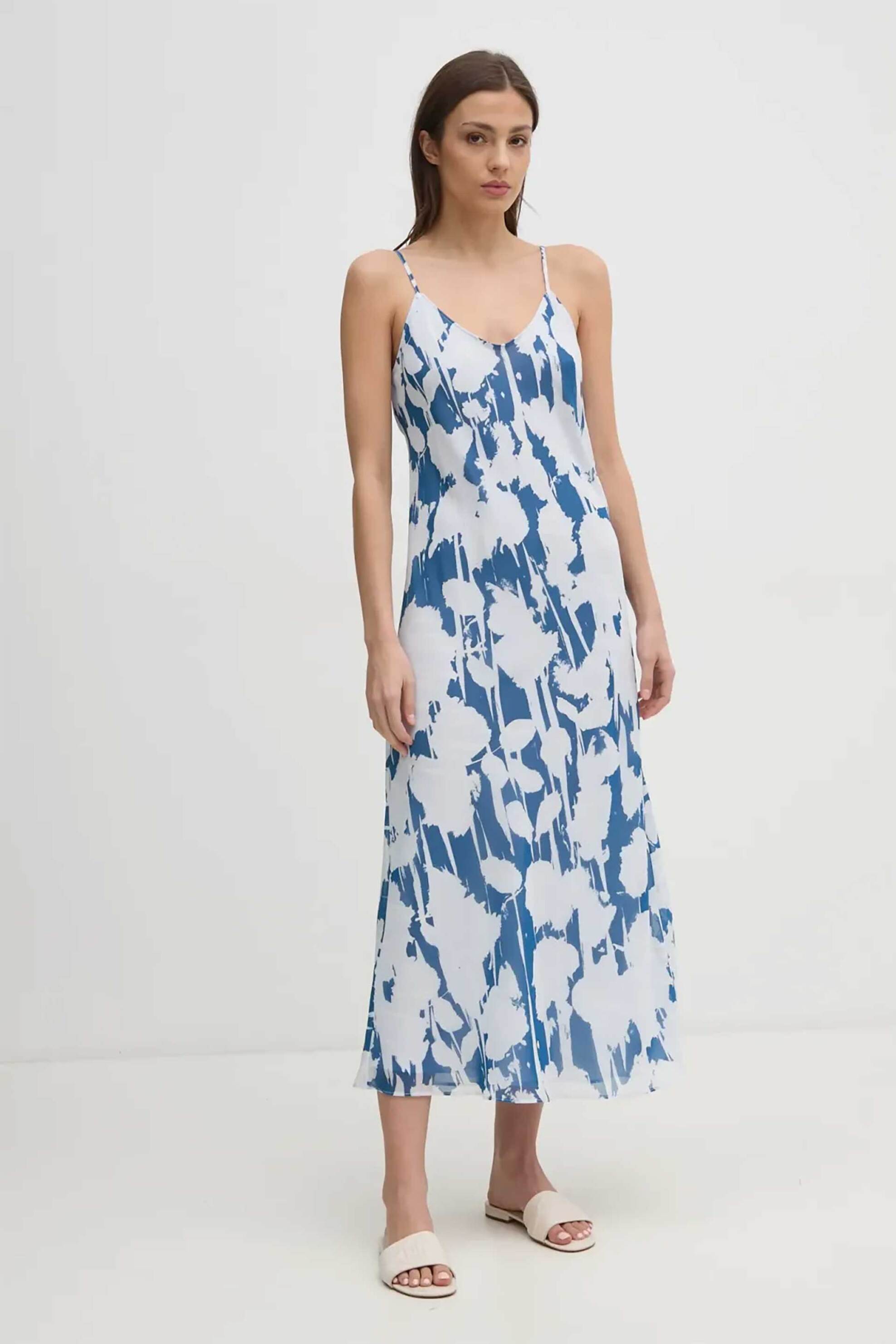 Calvin Klein Calvin Klein γυναικείο midi φόρεμα με εμπριμέ print - LV044B936G Μπλε 2025