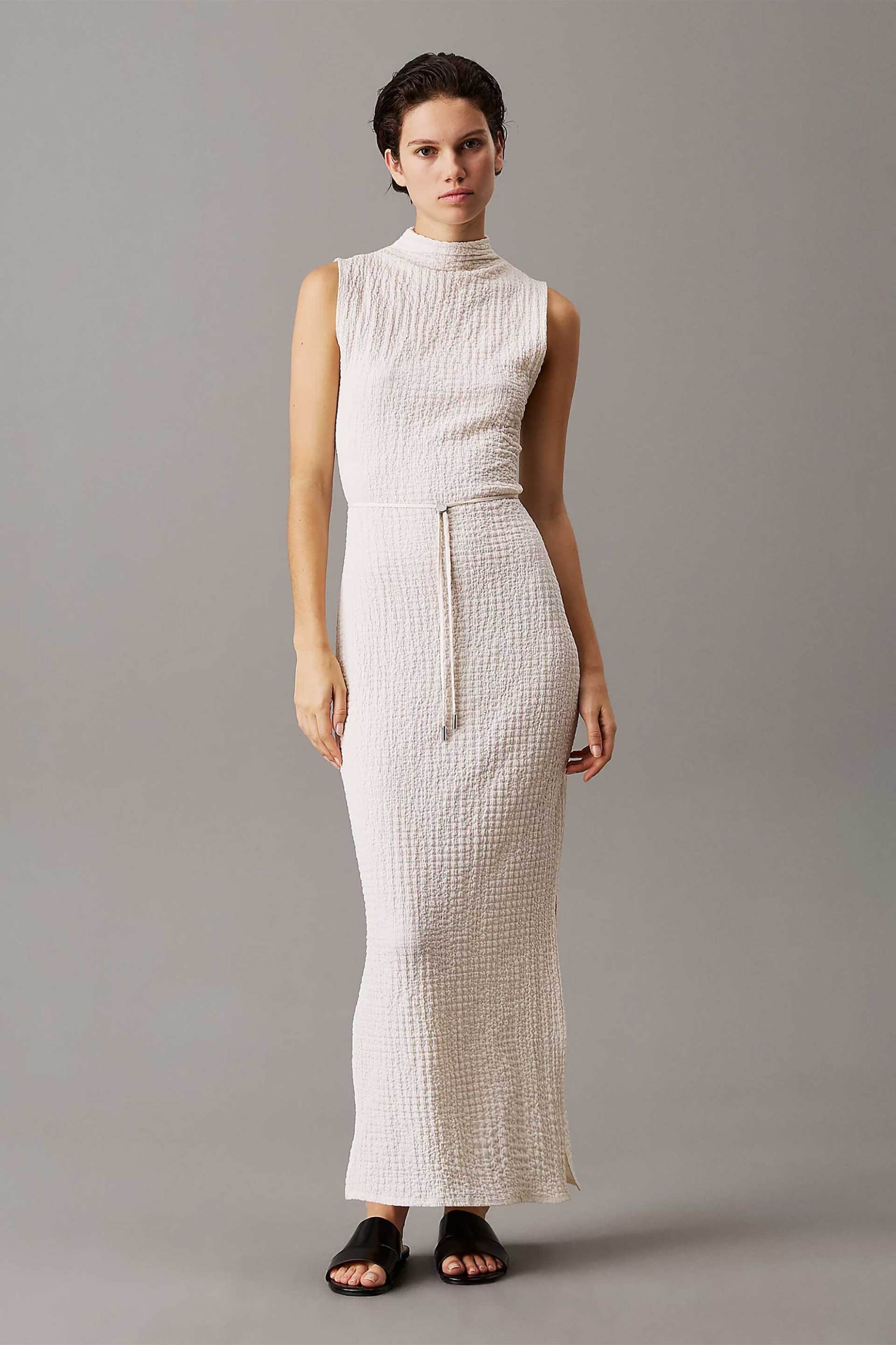 Calvin Klein Calvin Klein γυναικείο φόρεμα maxi αμάνικο 