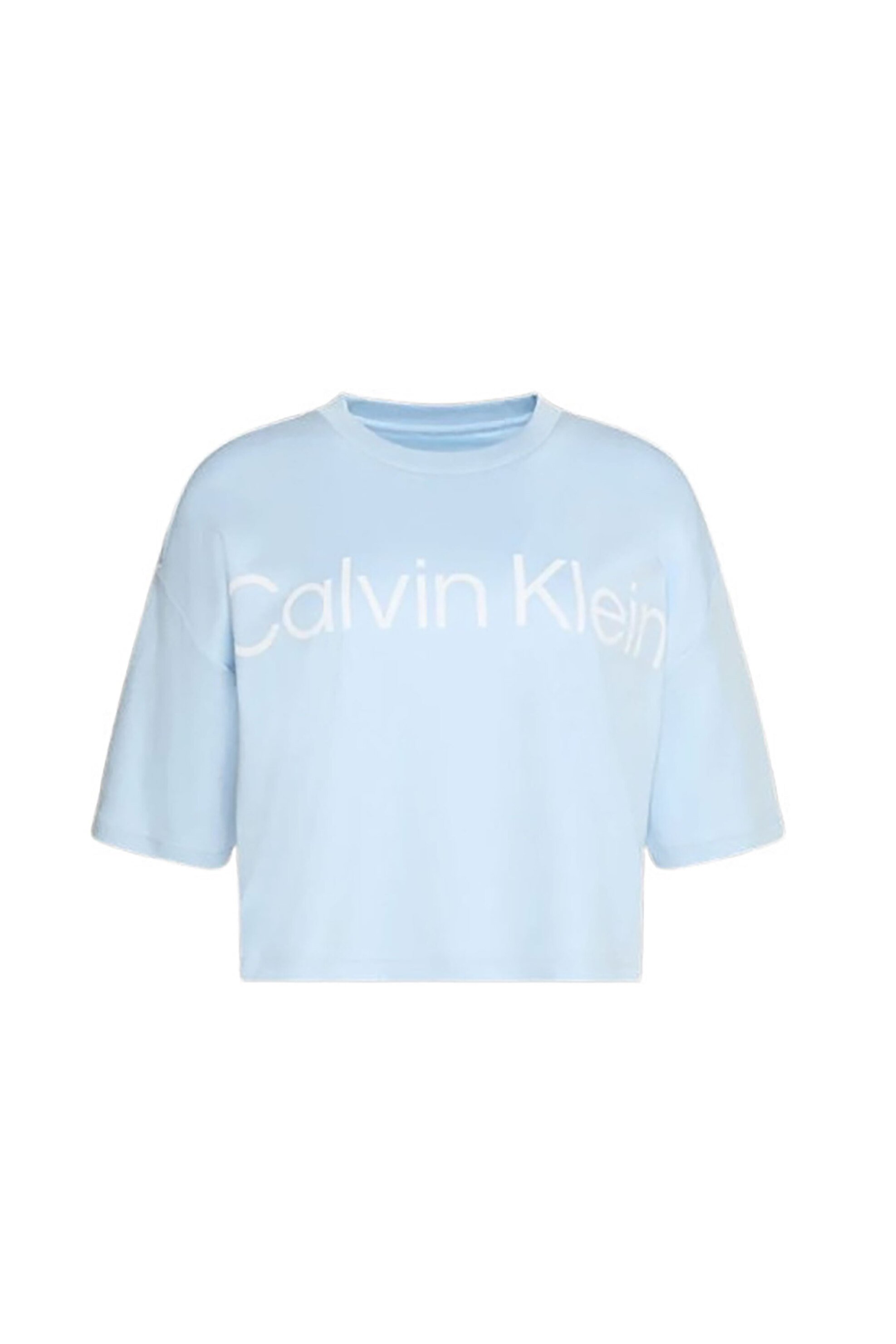 Calvin Klein γυναικείο T-shirt με σταμπωτό λογότυπο cropped - LV044C903G Μπλε