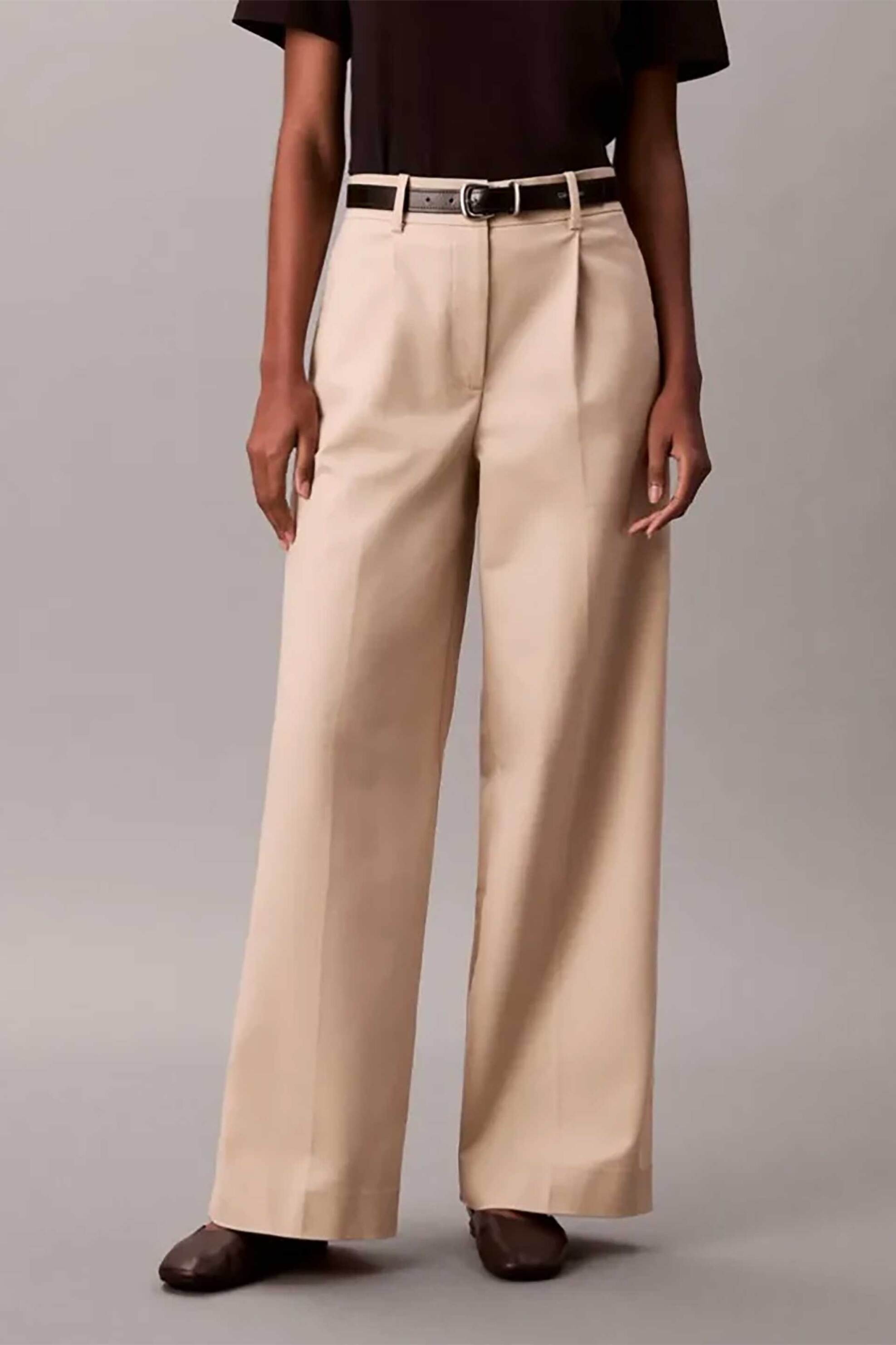 Calvin Klein γυναικείο chino παντελόνι Relaxed Fit - LV044D664G Χακί φωτογραφία