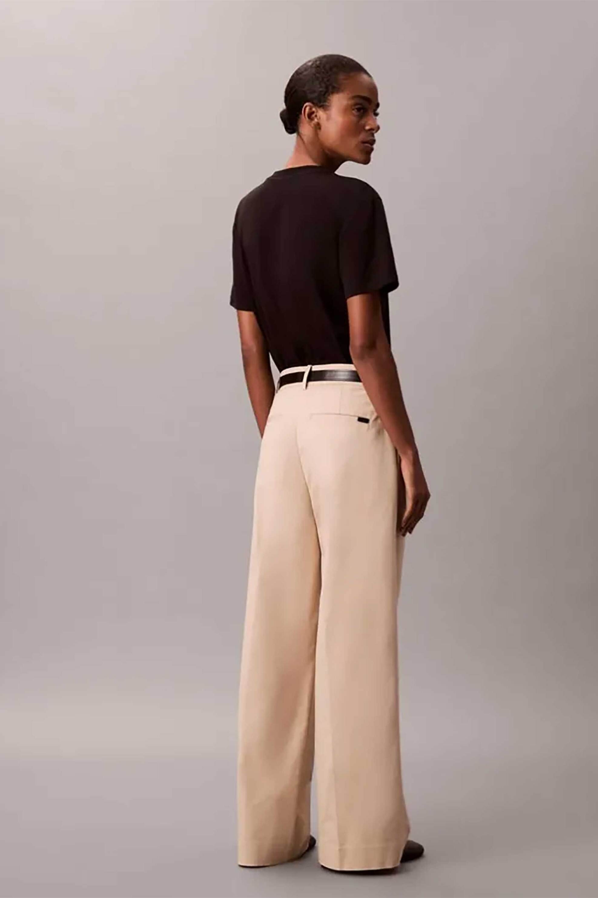 Calvin Klein Γυναικείο Chino Παντελόνι Relaxed Fit - Lv044D664G Χακί