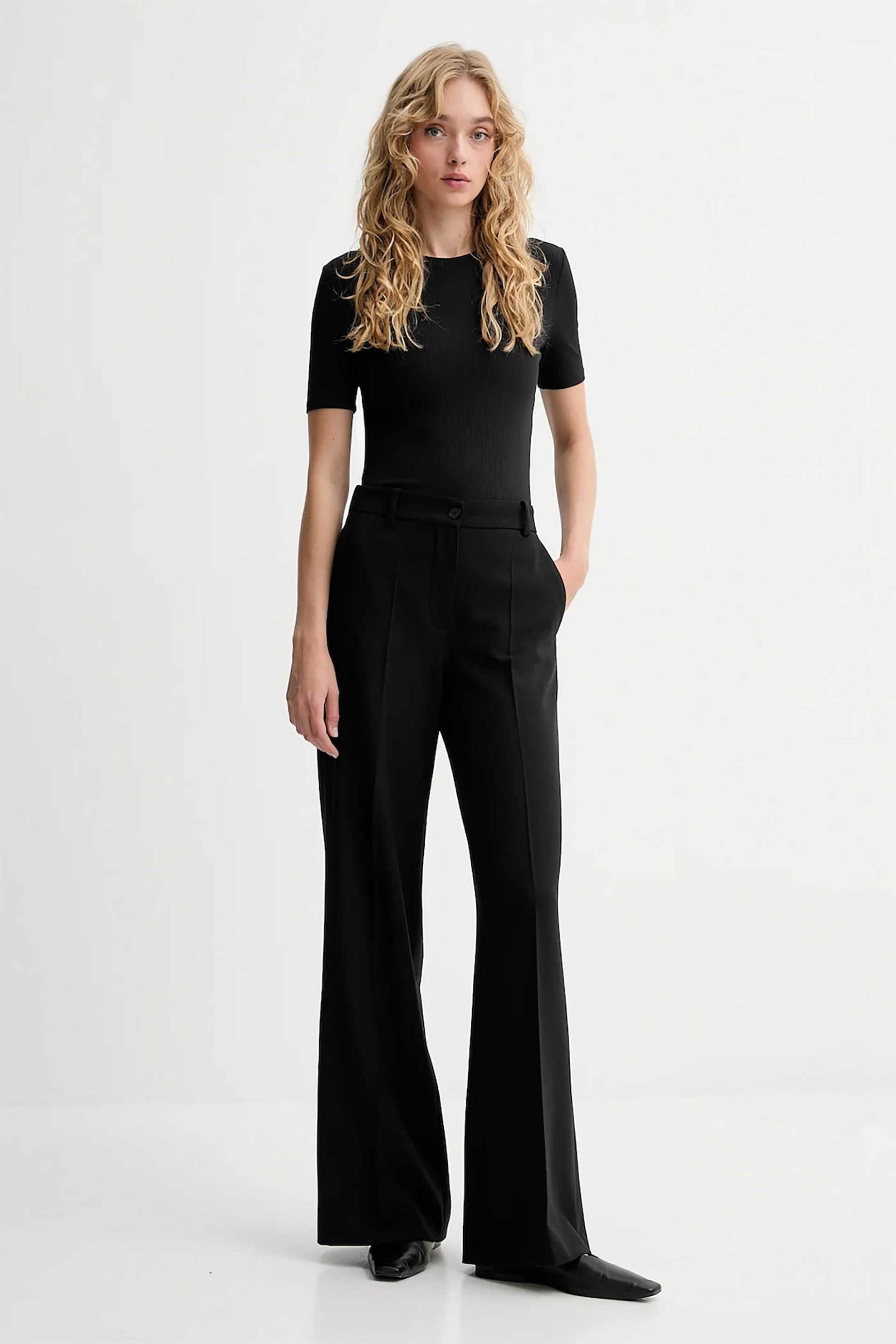 CALVIN KLEIN Calvin Klein γυναικείο T-shirt με μεταλλικό λογότυπο - LV044D246G Μαύρο - 3