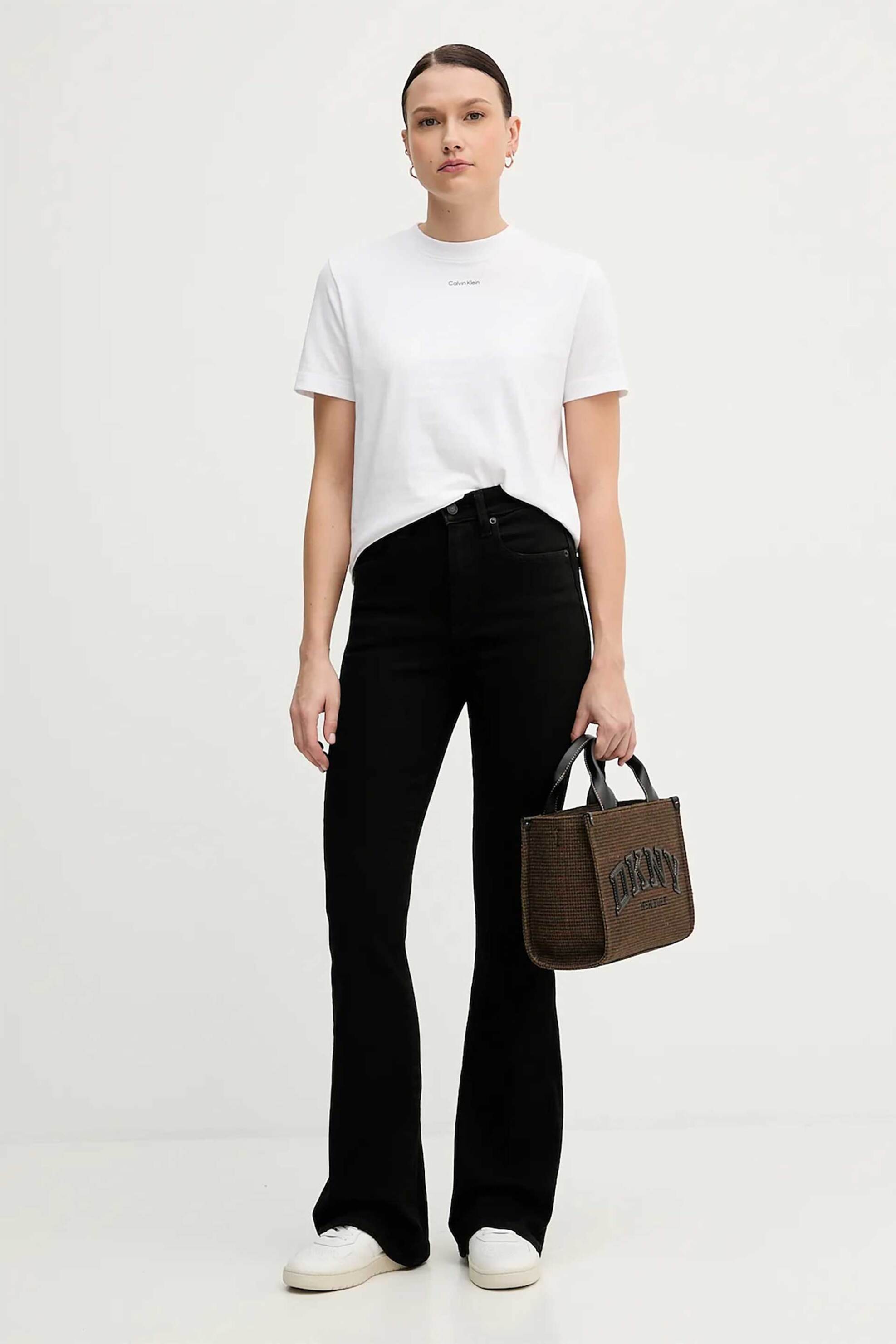 CALVIN KLEIN Calvin Klein γυναικείο T-shirt με σταμπωτό λογότυπο - LV147C857G Λευκό - 2