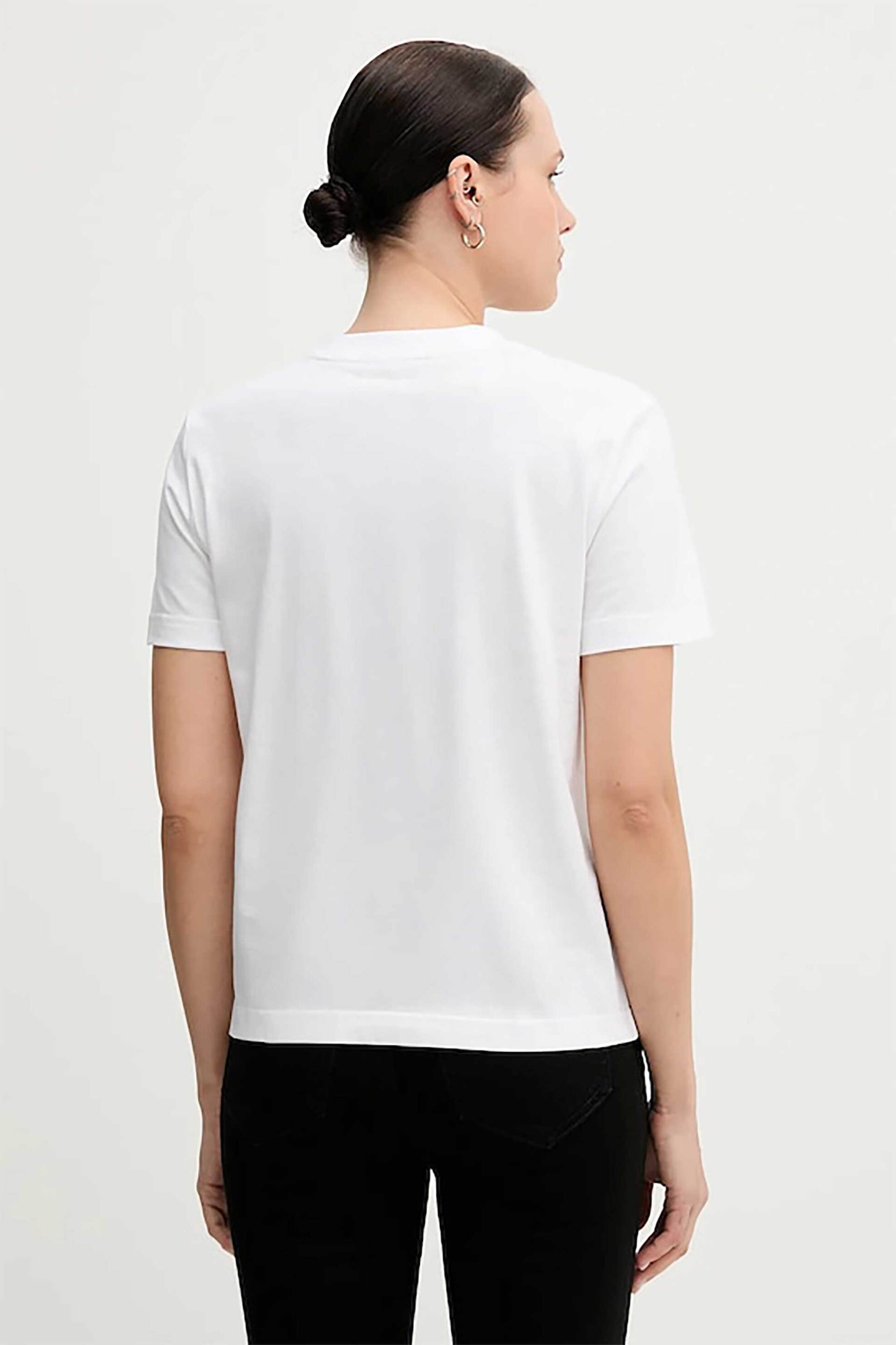 Calvin Klein Γυναικείο T-Shirt με Σταμπωτό Λογότυπο - Lv147C857G Λευκό