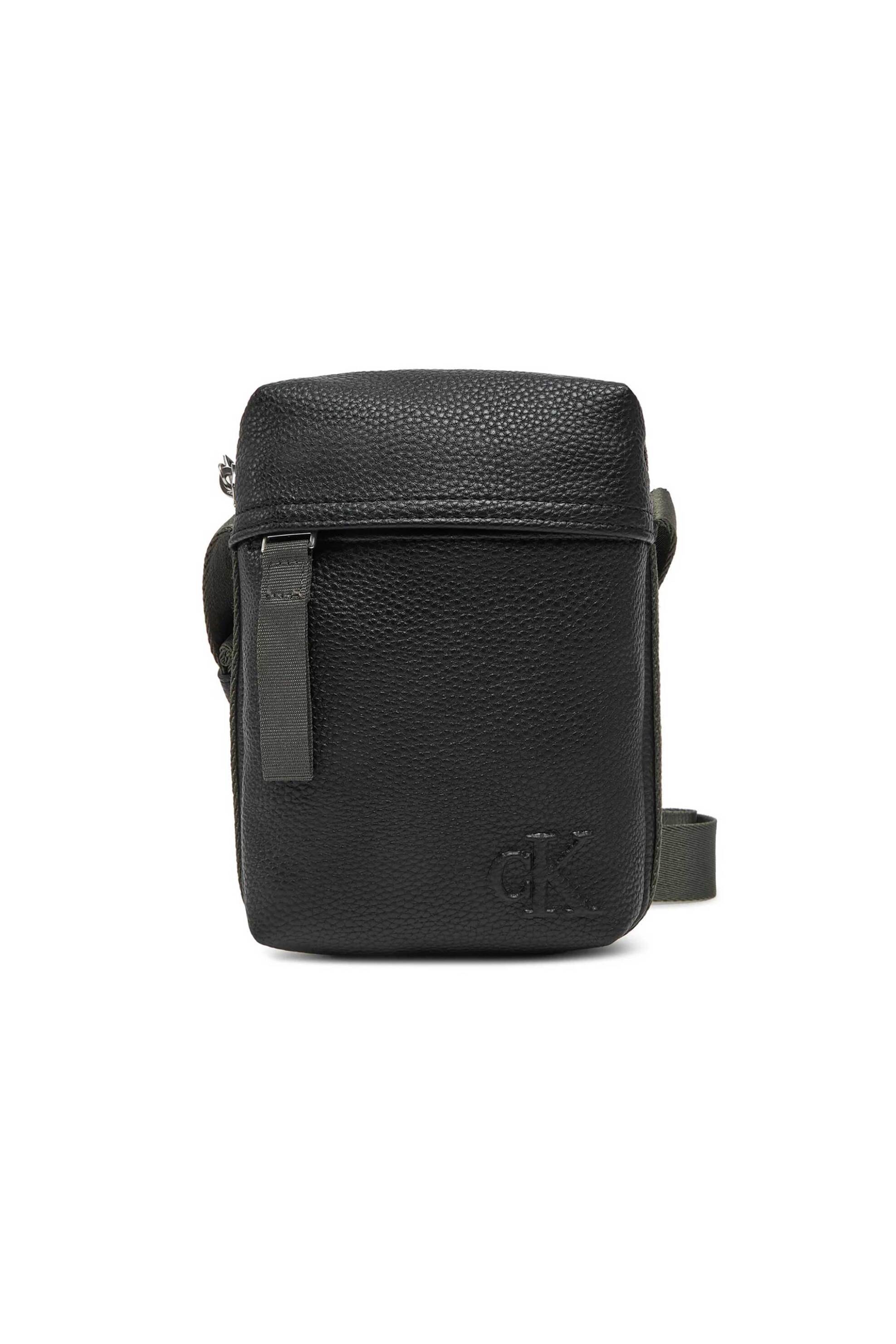 Calvin Klein ανδρικό τσαντάκι crossbody με ανάγλυφο λογότυπο - LV04G3080G Μαύρο