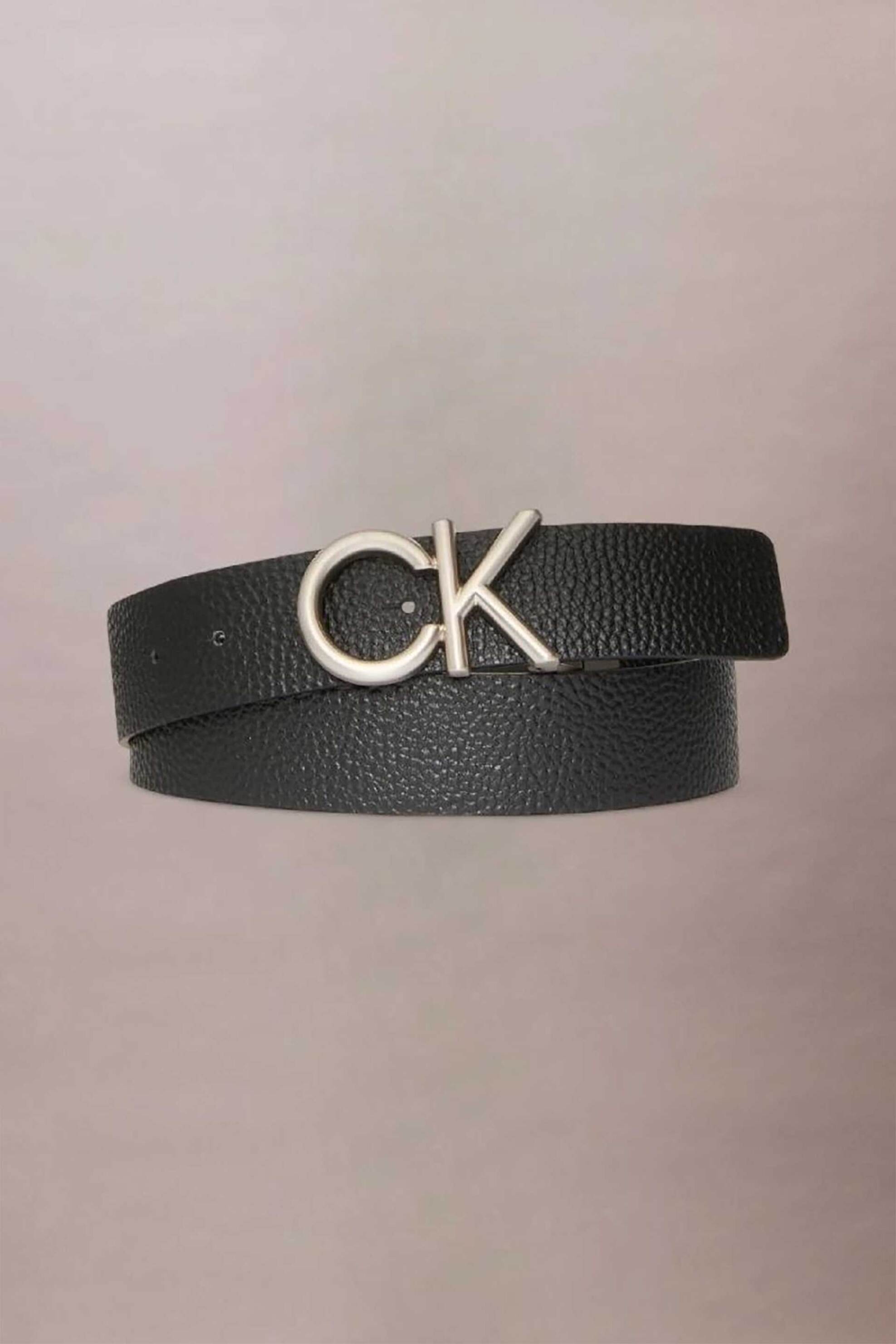 Calvin Klein ανδρική δερμάτινη ζώνη - LV04D7034G Μαύρο