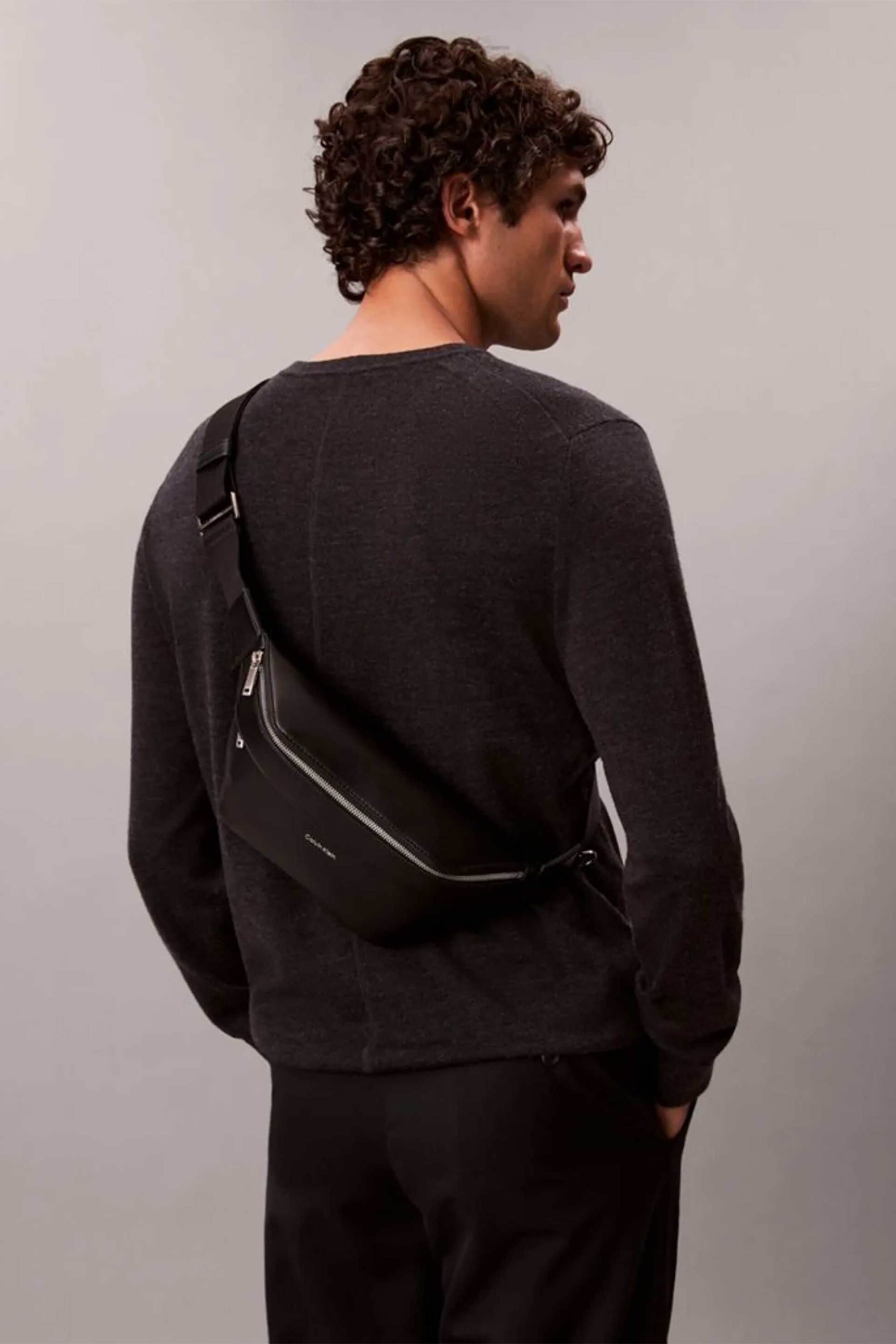Calvin Klein Ανδρικό Τσαντάκι Μέσης με Λογότυπο - Lv04D3161G Μαύρο