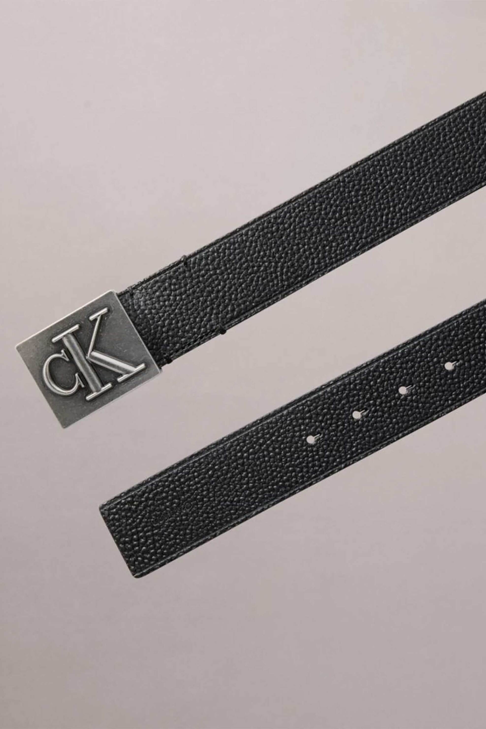 Calvin Klein Ανδρική Δερμάτινη Ζώνη με Μεταλλική Αγκράφα Και Monogram - Lv04D7111G Μαύρο