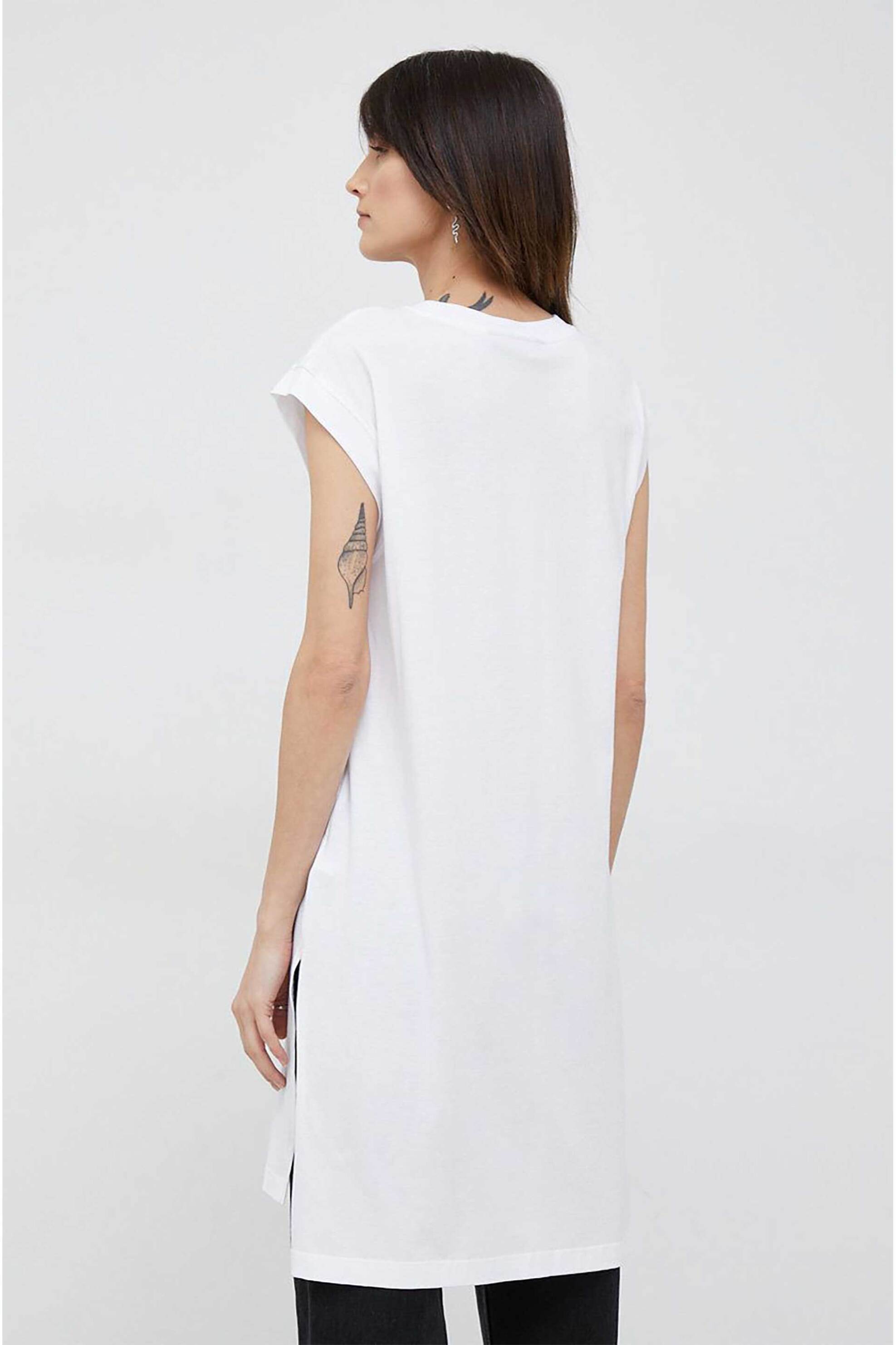 DKNY DKNY γυναικεία μακριά μπλούζα με σταμπωτό λογότυπο - P1RHRB2M Λευκό - 3
