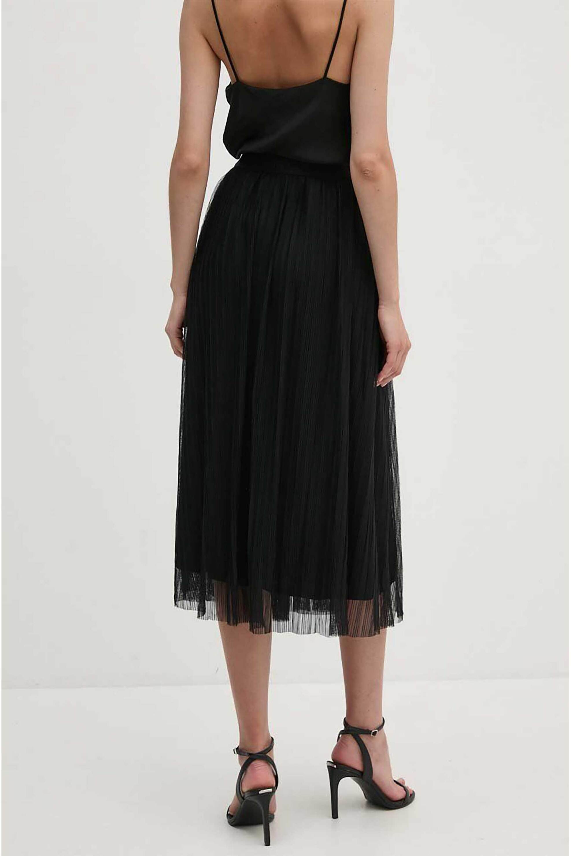 DKNY γυναικεία τούλινη midi φούστα ψηλόμεση με ελαστική μέση - P4DGSM37 Μαύρο φωτογραφία