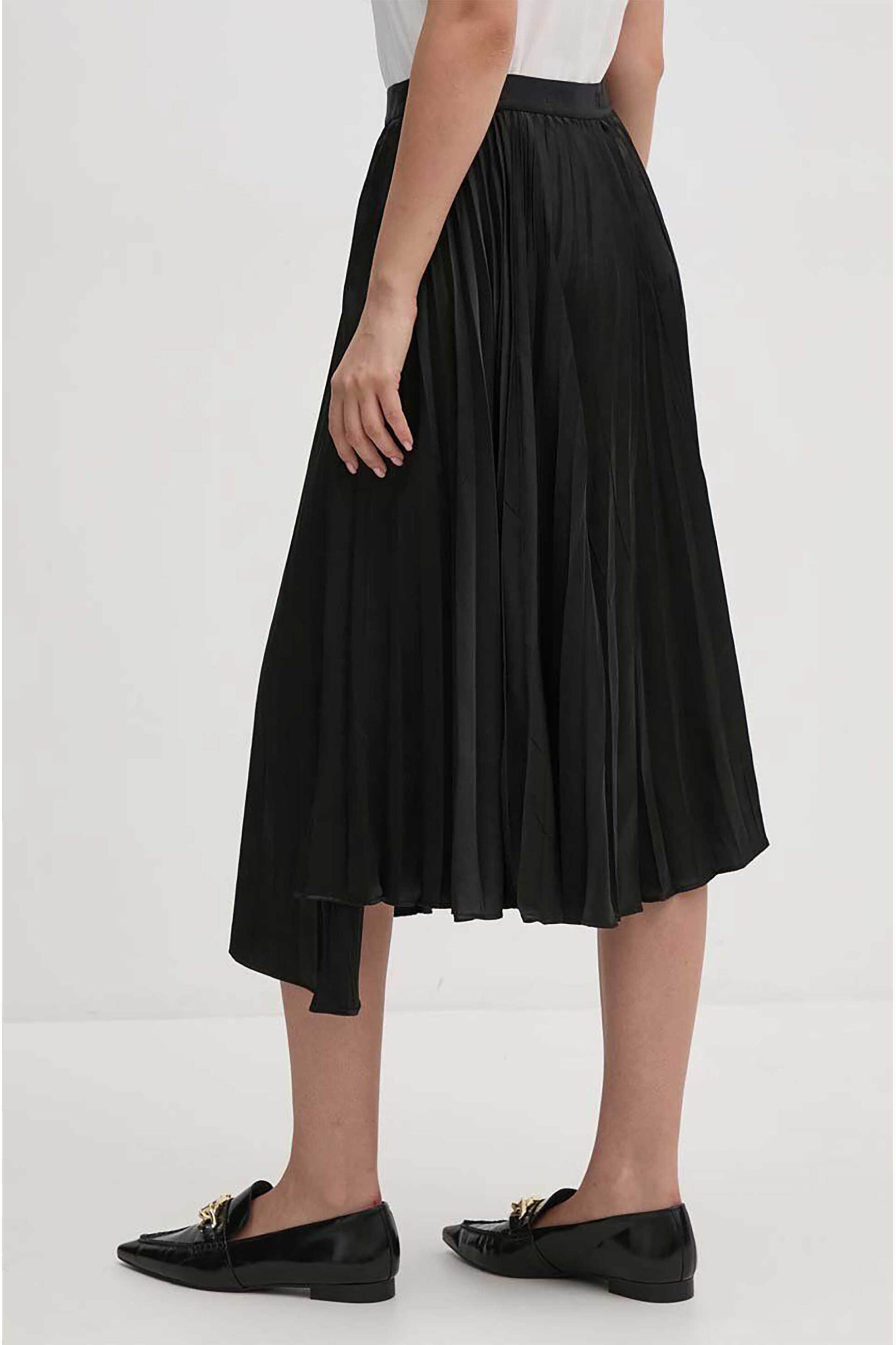 DKNY γυναικεία midi φούστα ψηλόμεση πλισέ με ελαστική μέση - P4ENTQBW Μαύρο φωτογραφία