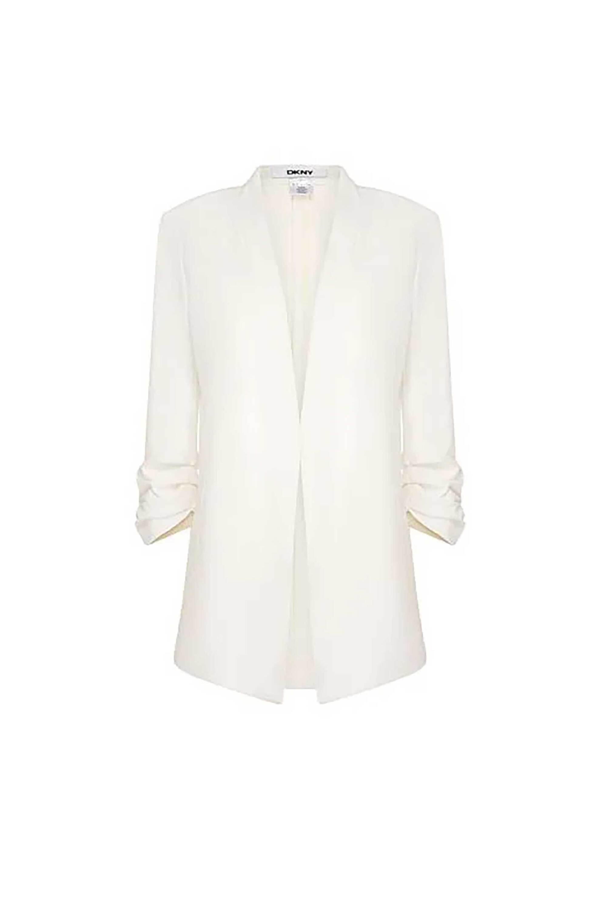 DKNY γυναικείο σακάκι μονόχρωμο Regular Fit - P9RCAAWI Λευκό