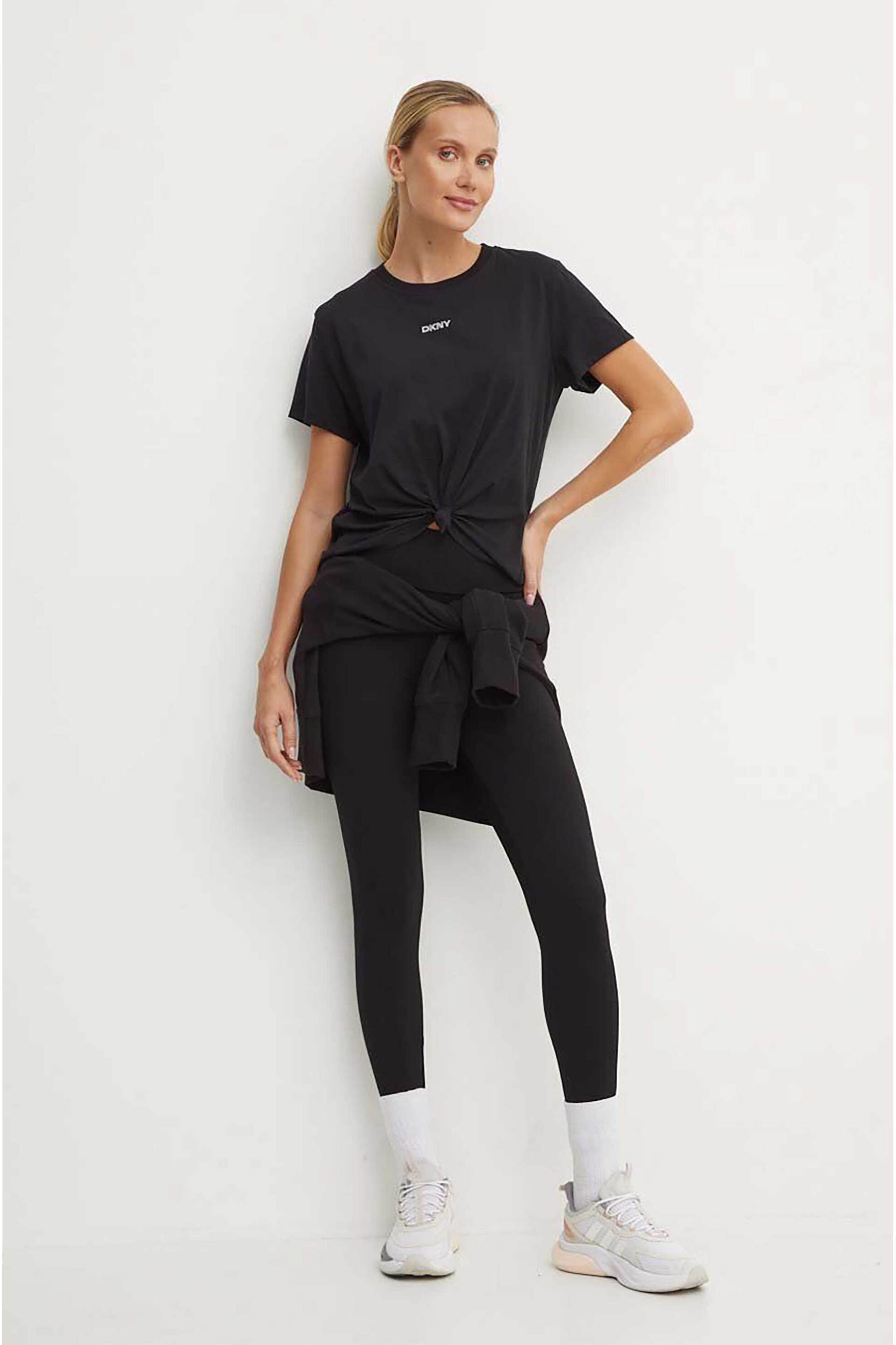 DKNY DKNY γυναικείο T-shirt με λογότυπο με στρας - DP4T9994 Μαύρο - 3