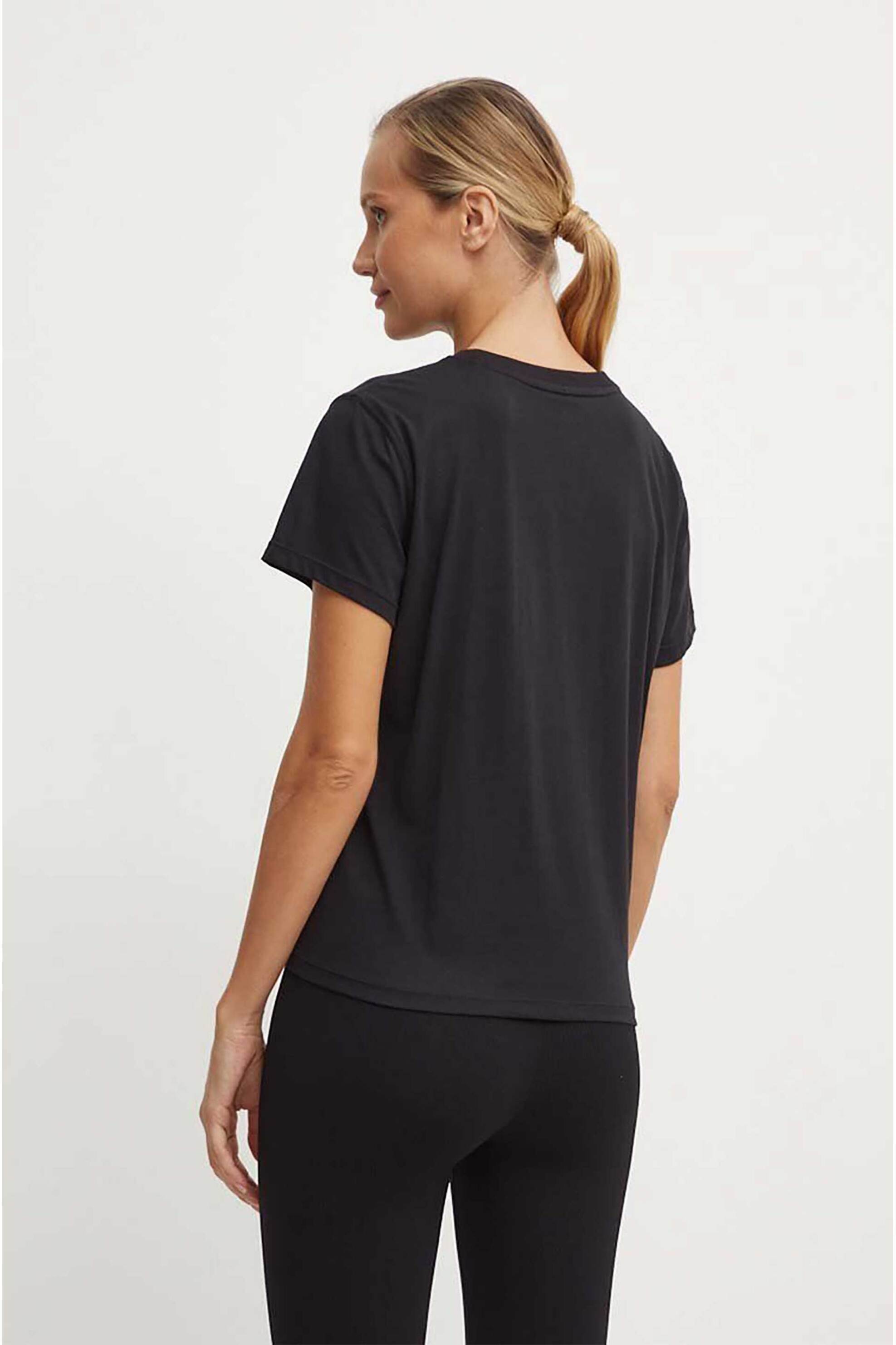 DKNY DKNY γυναικείο T-shirt με λογότυπο με στρας - DP4T9994 Μαύρο - 4