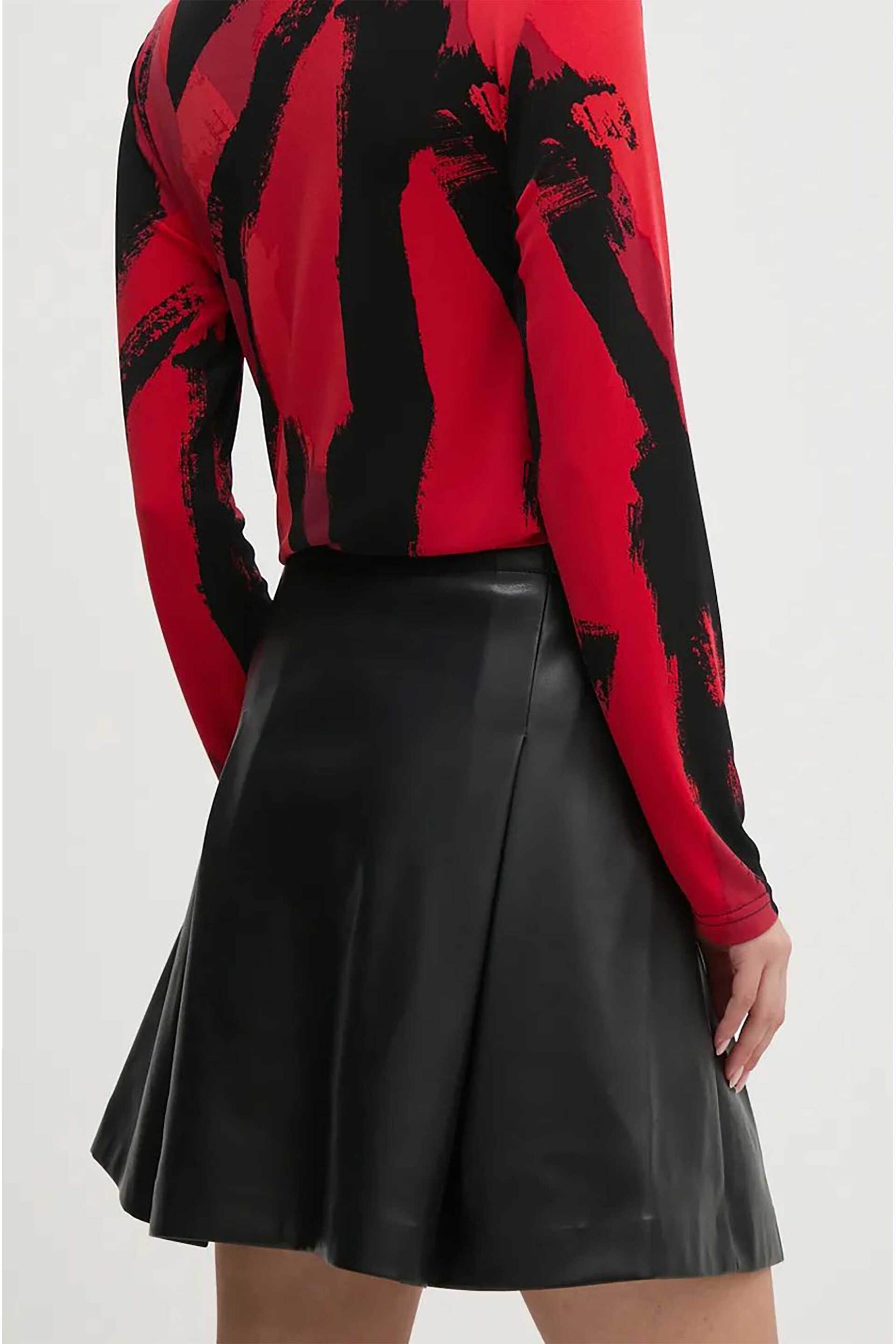 DKNY γυναικεία mini φούστα με πιέτες και φερμουάρ - P4GNTUDO Μαύρο φωτογραφία