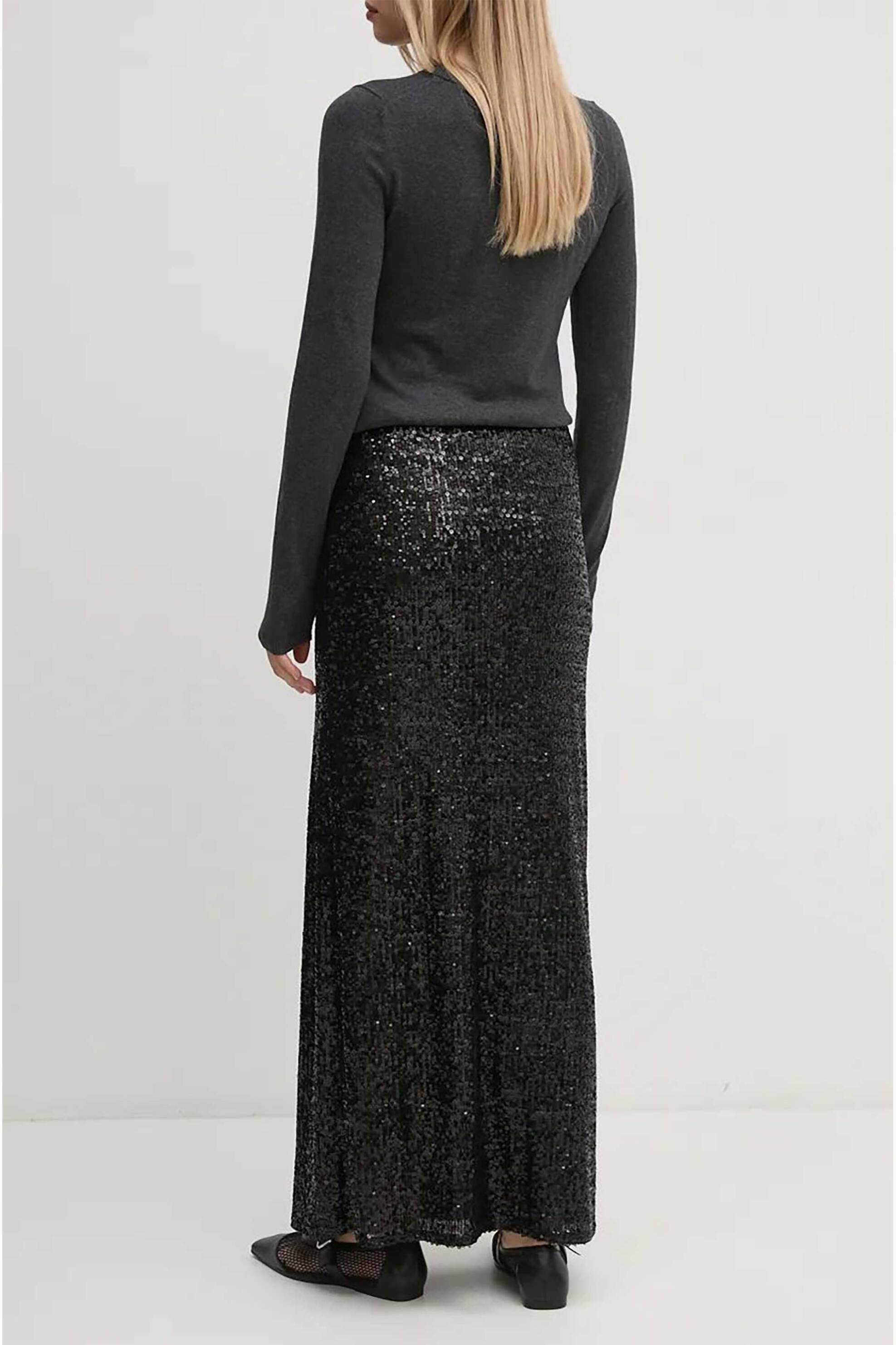 DKNY γυναικεία maxi φούστα με παγιέτες και ελαστική μέση - D2G4A187 Μαύρο φωτογραφία