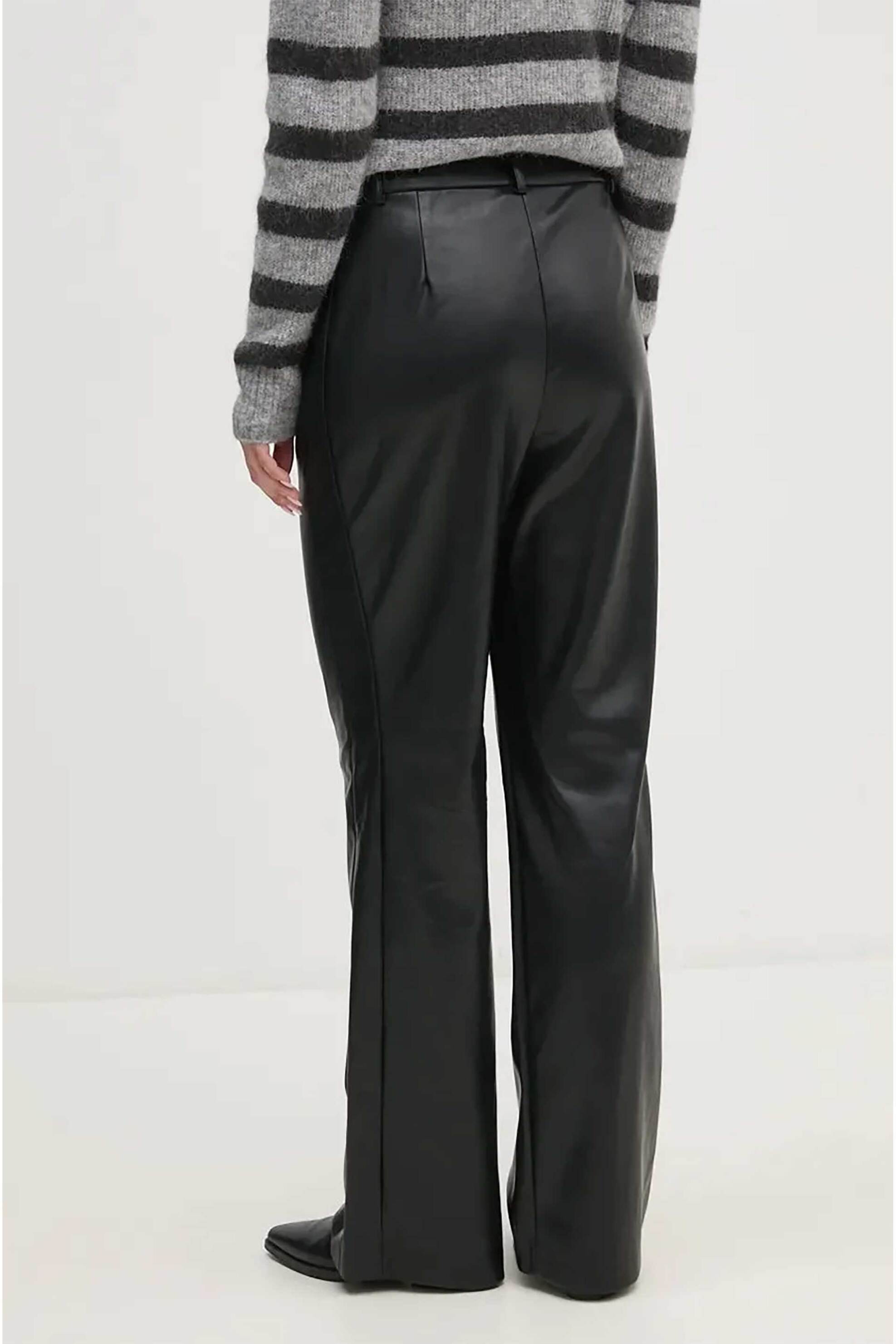 DKNY γυναικείο παντελόνι faux δέρμα - P4HKTXFL Μαύρο φωτογραφία