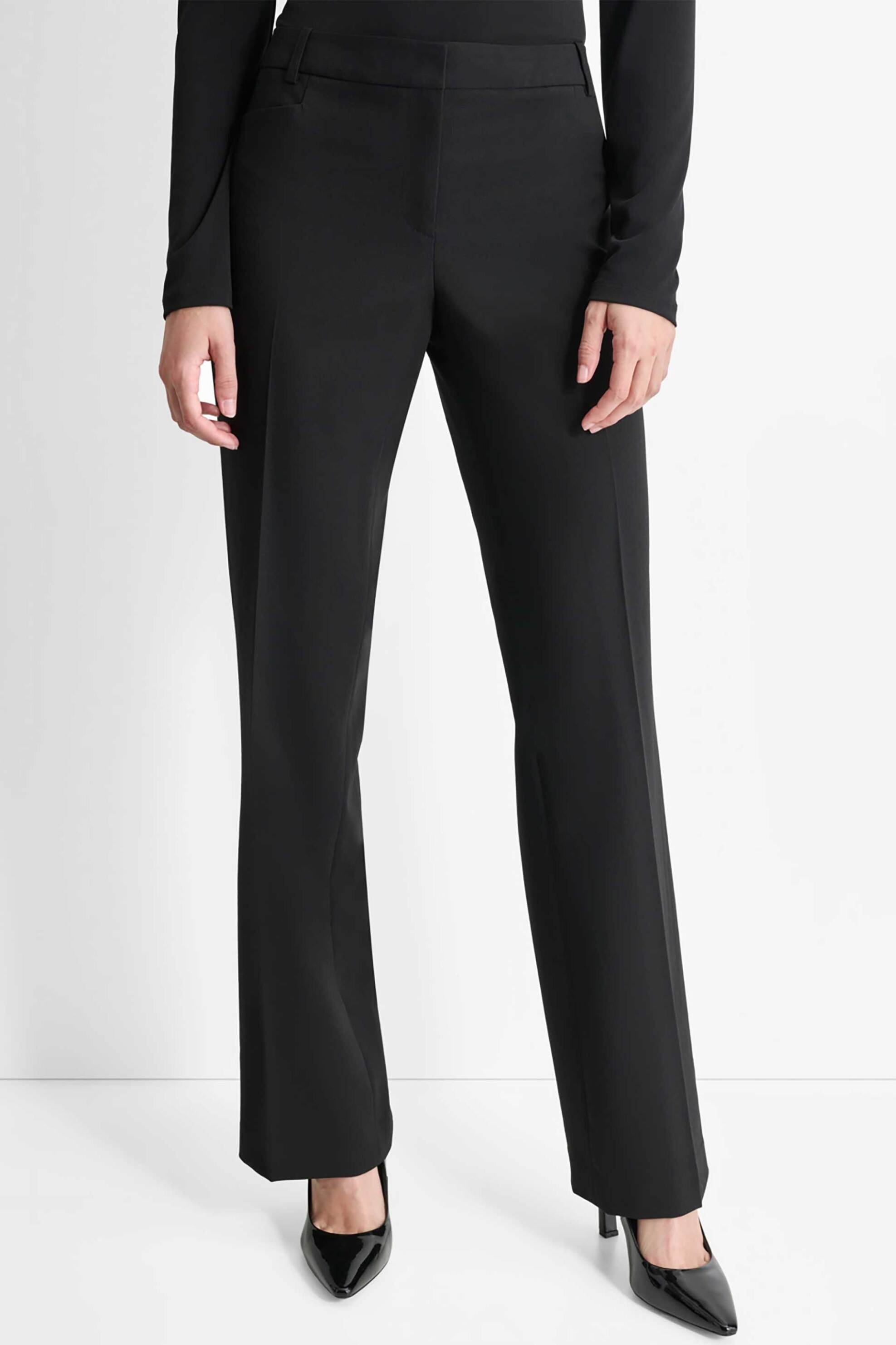 DKNY γυναικείο παντελόνι μονόχρωμο Straight Fit - WYPT3641 Μαύρο