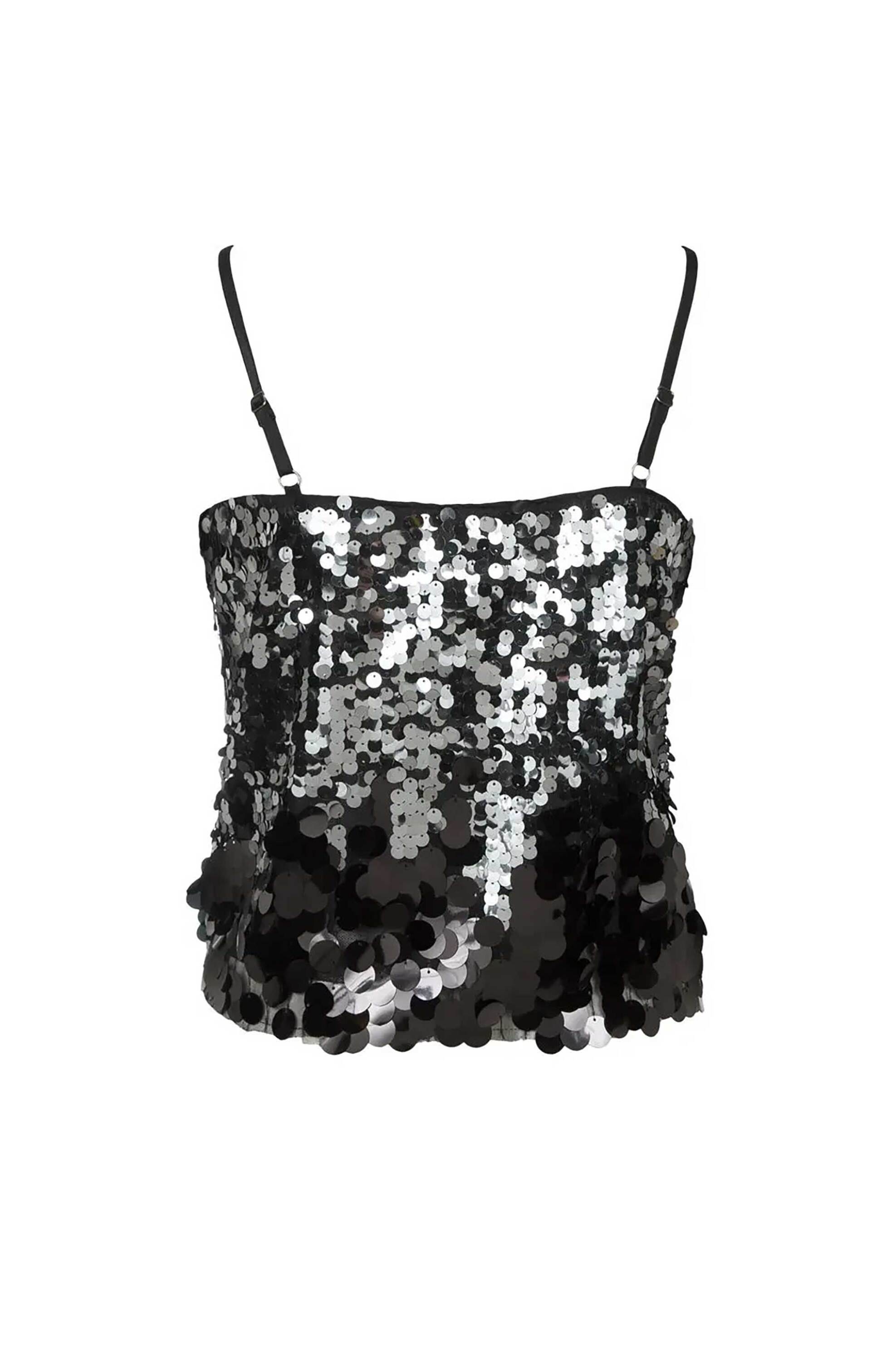 DKNY γυναικεία μπλούζα με παγιέτα - P4HH6XVH Ασημί φωτογραφία