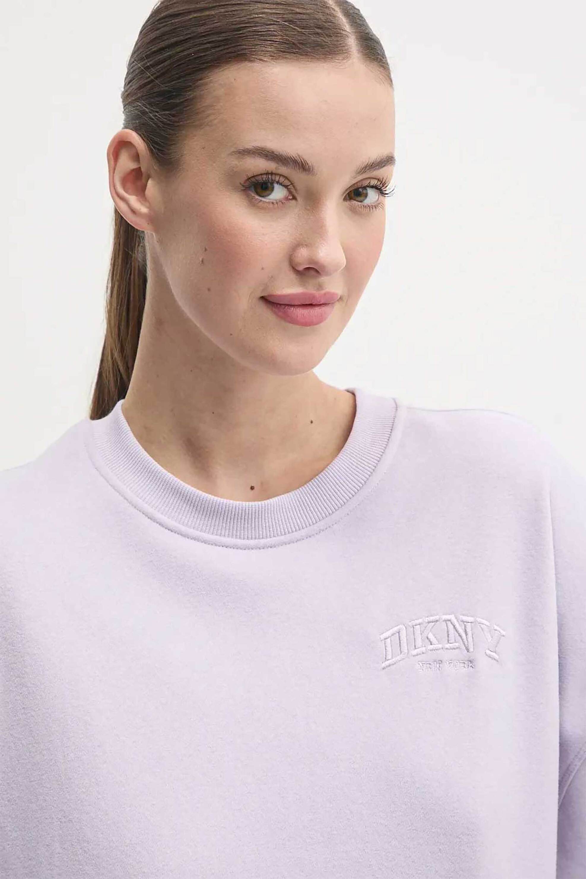 DKNY γυναικεία μπλούζα φούτερ με κεντημένο λογότυπο - DP5T1144 Βιολετί φωτογραφία