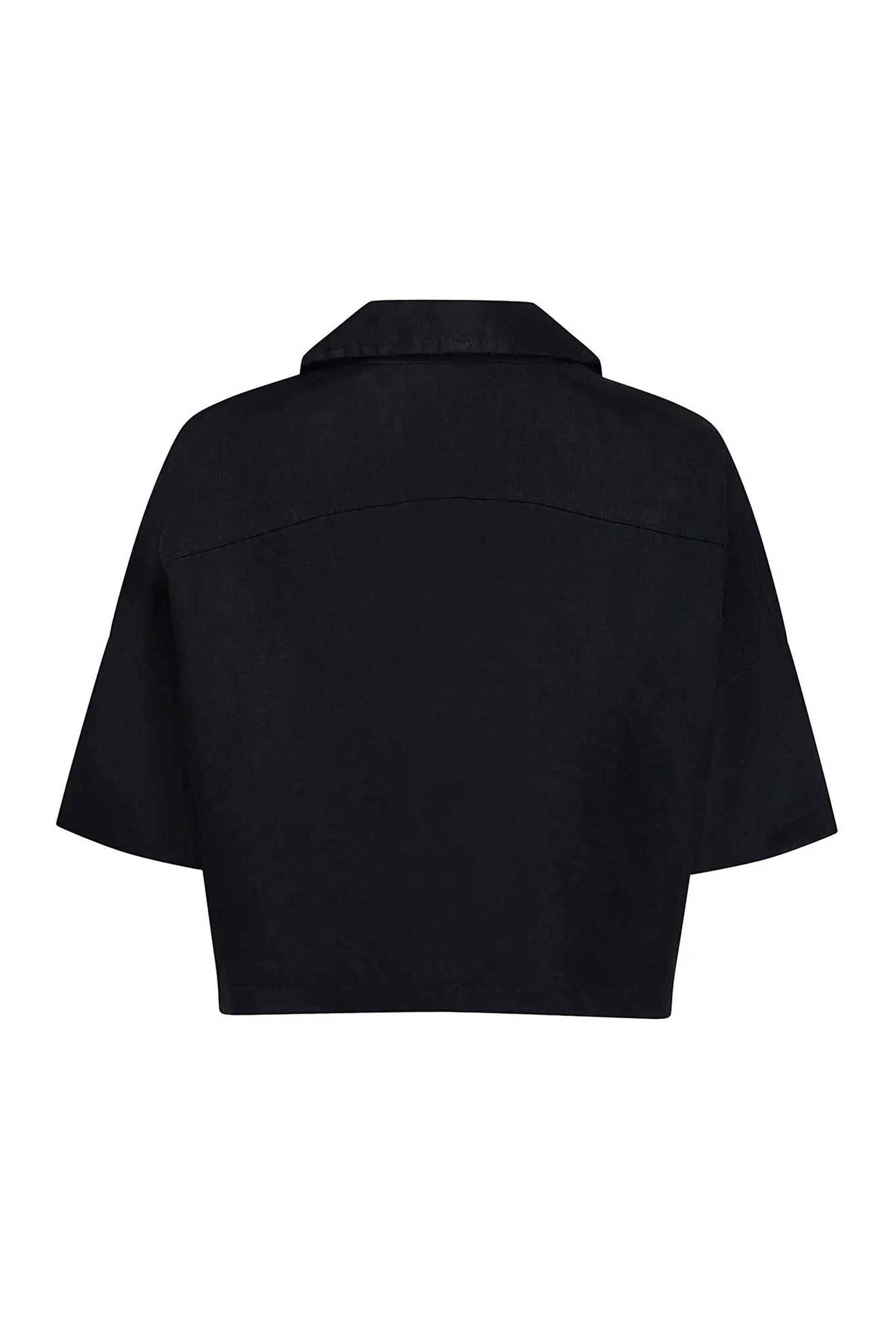 DKNY γυναικείο λινό πουκάμισο μονόχρωμο - P3KACRX8 Μαύρο
