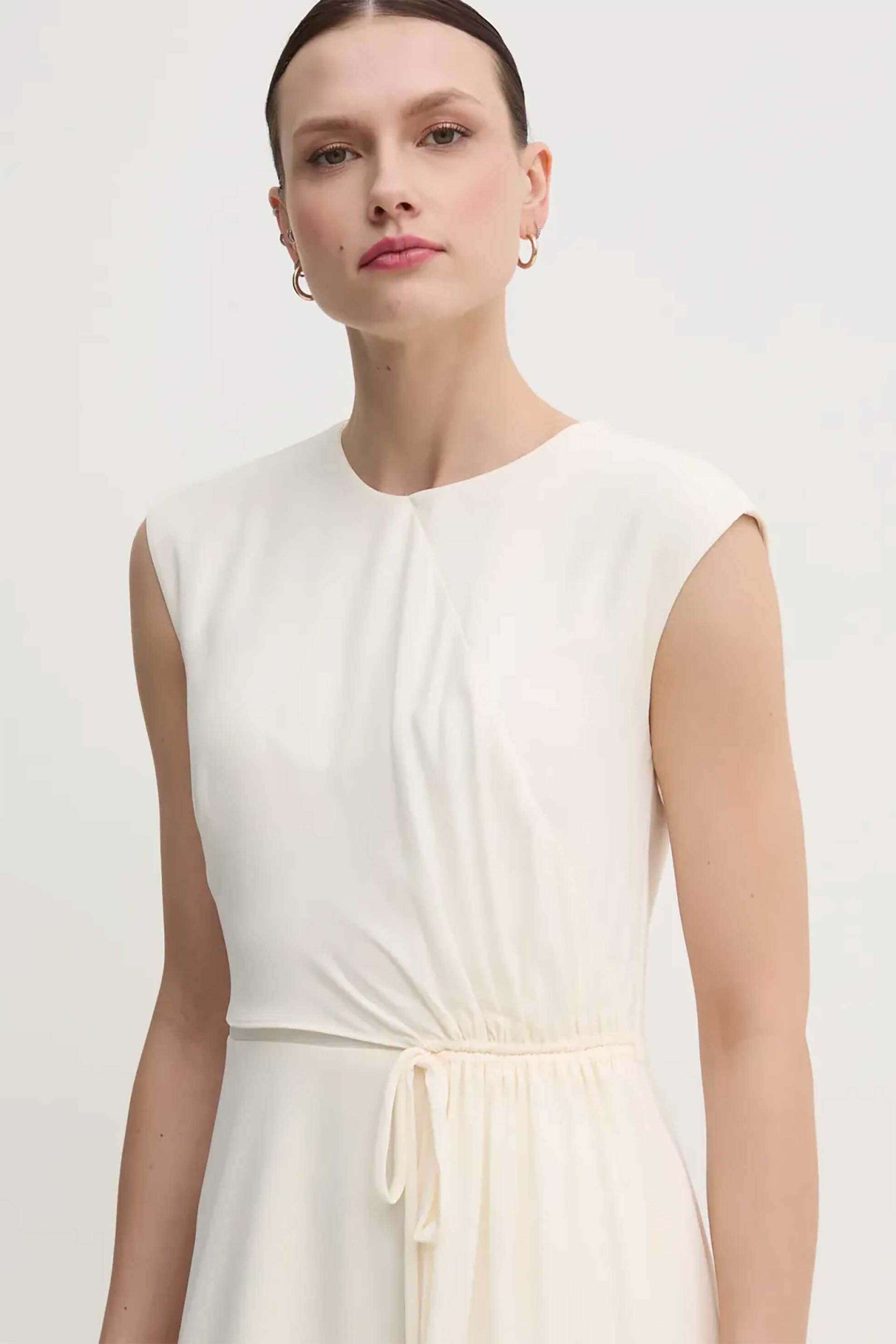 DKNY DKNY γυναικείο midi φόρεμα αμάνικο μονόχρωμο - DD4KC366 Λευκό - 2