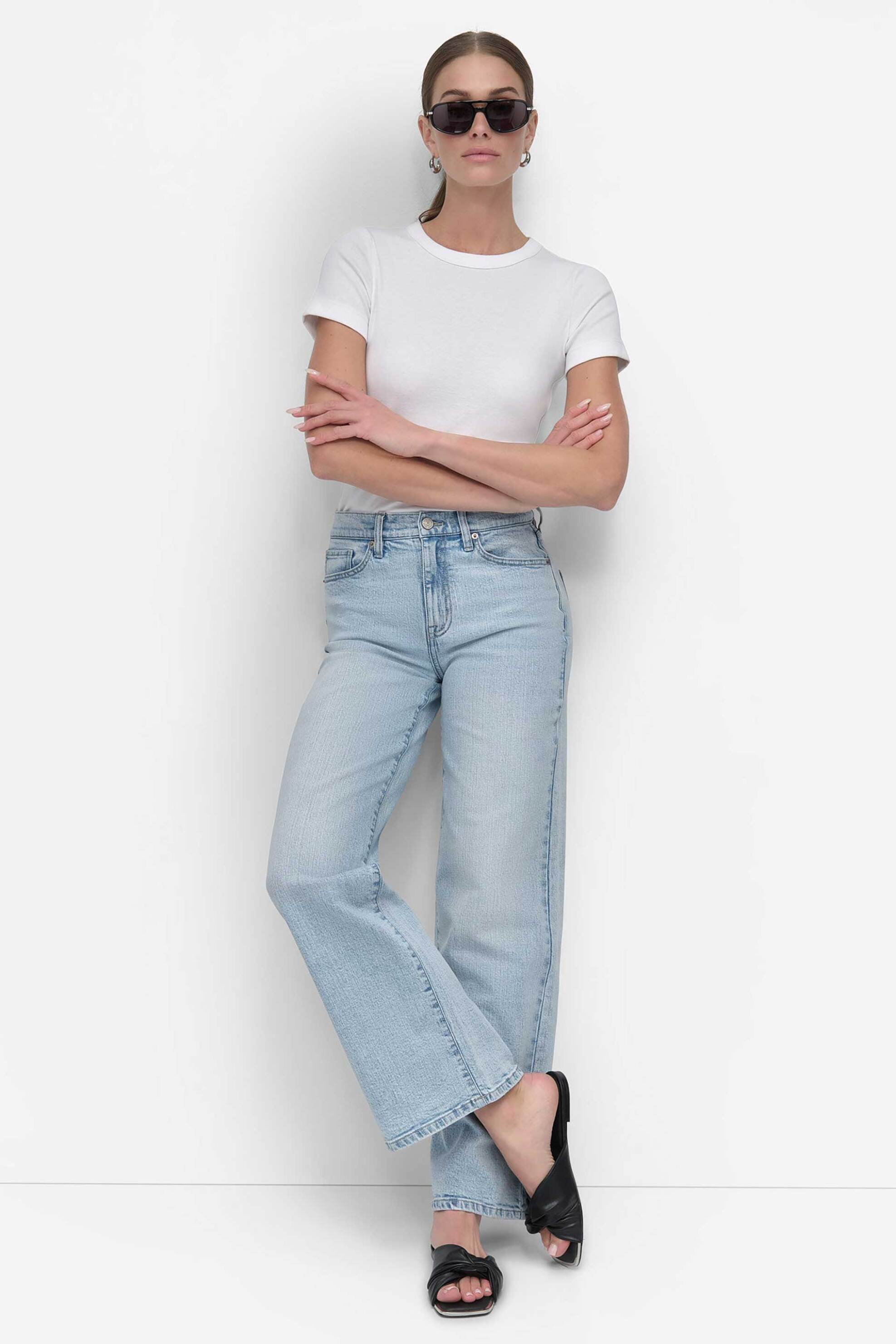 DKNY γυναικείο τζιν παντελόνι ψηλόμεσο Straight Fit - DJ5M4076 Denim Blue