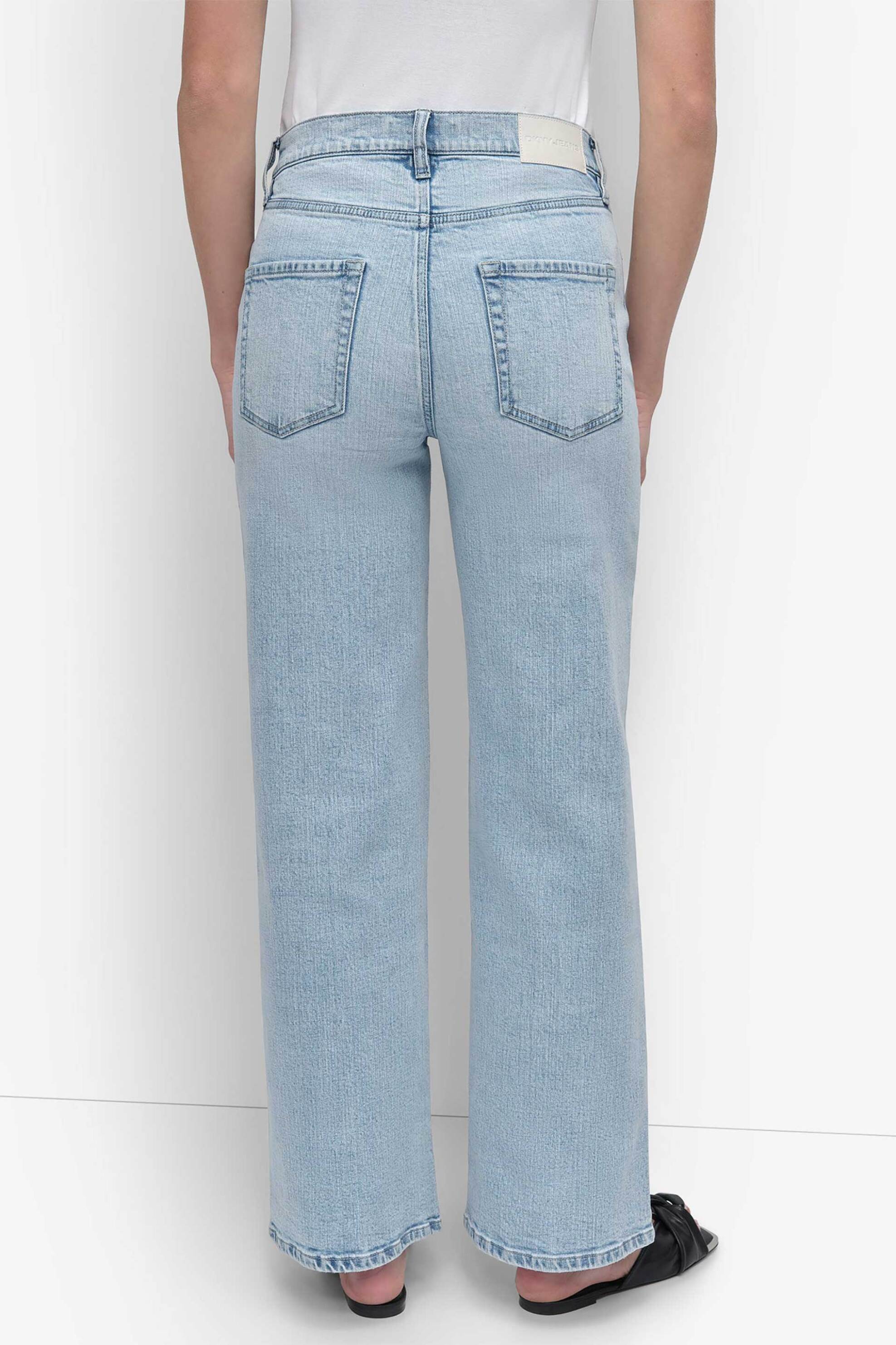 Dkny Γυναικείο Τζιν Παντελόνι Ψηλόμεσο Straight Fit - Dj5M4076 Denim Blue