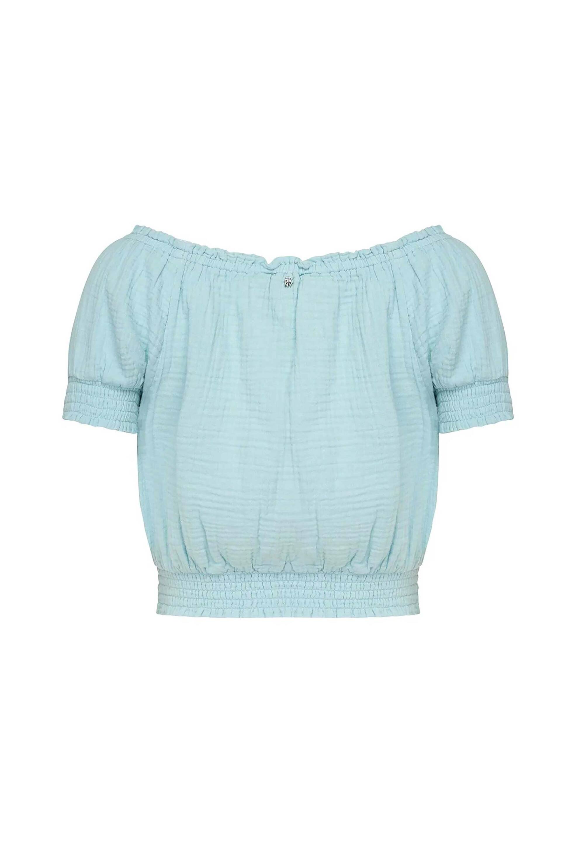 Dkny Γυναικείο Τοπ Cropped Μονόχρωμο - Dj5W2110 Γαλάζιο