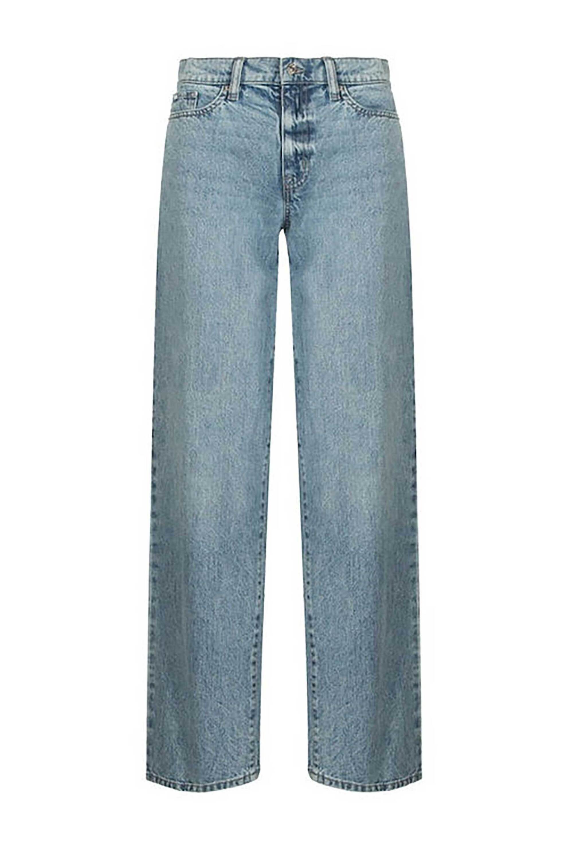 DKNY γυναικείο τζιν παντελόνι πεντάτσεπο με logo patch - DJ5M4062 Denim Blue