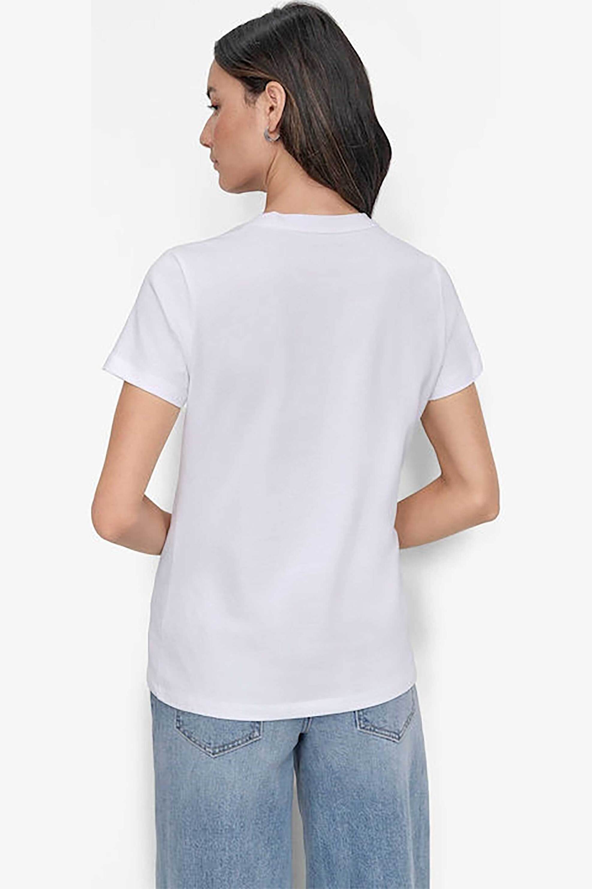 DKNY DKNY γυναικείο T-Shirt με λογότυπο και print μονόχρωμο - DJ5T1526 Λευκό - 4