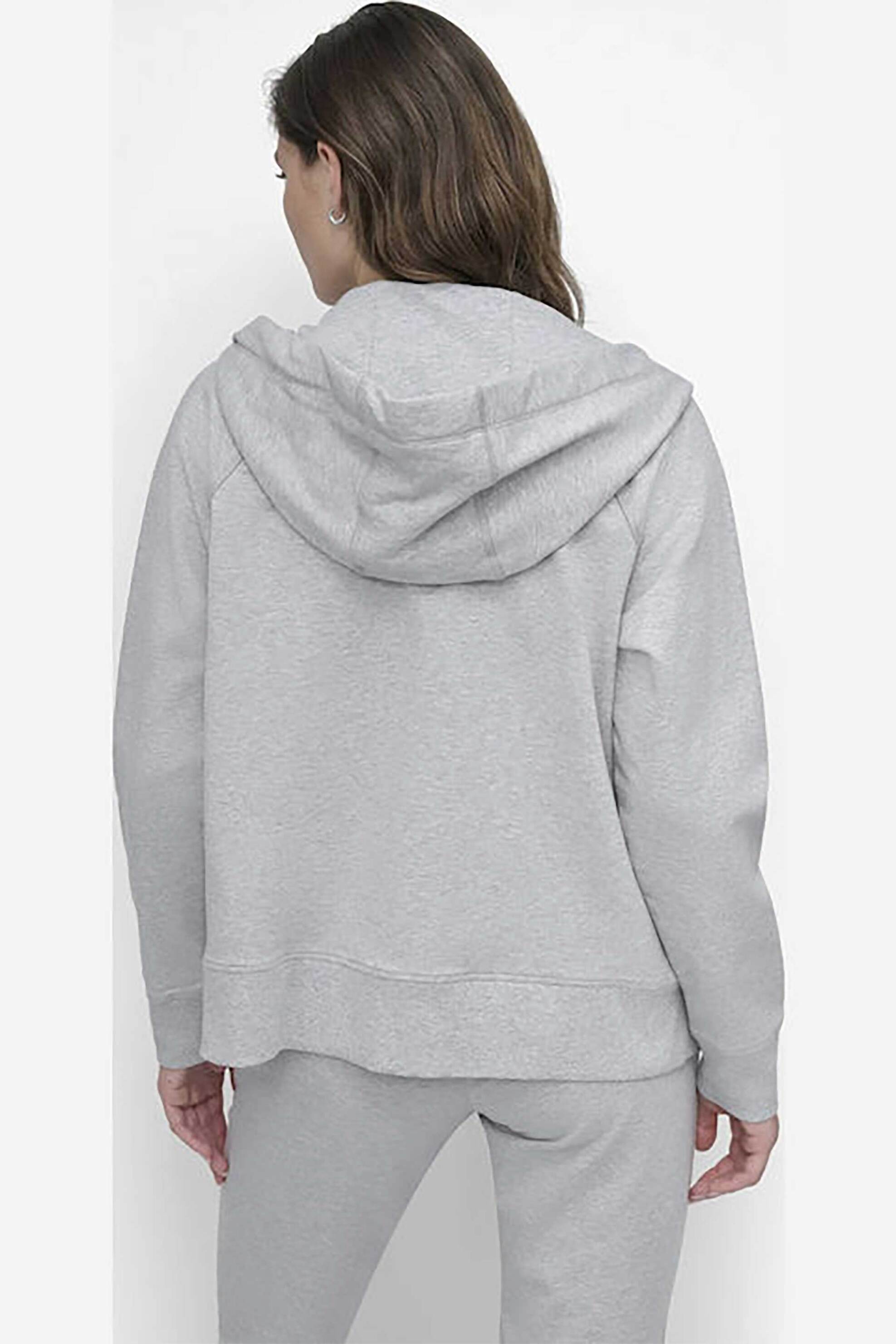 DKNY γυναικεία ζακέτα φούτερ με κουκούλα και ανάγλυφο λογότυπο Relaxed Fit - DP5J9510 Γκρι φωτογραφία