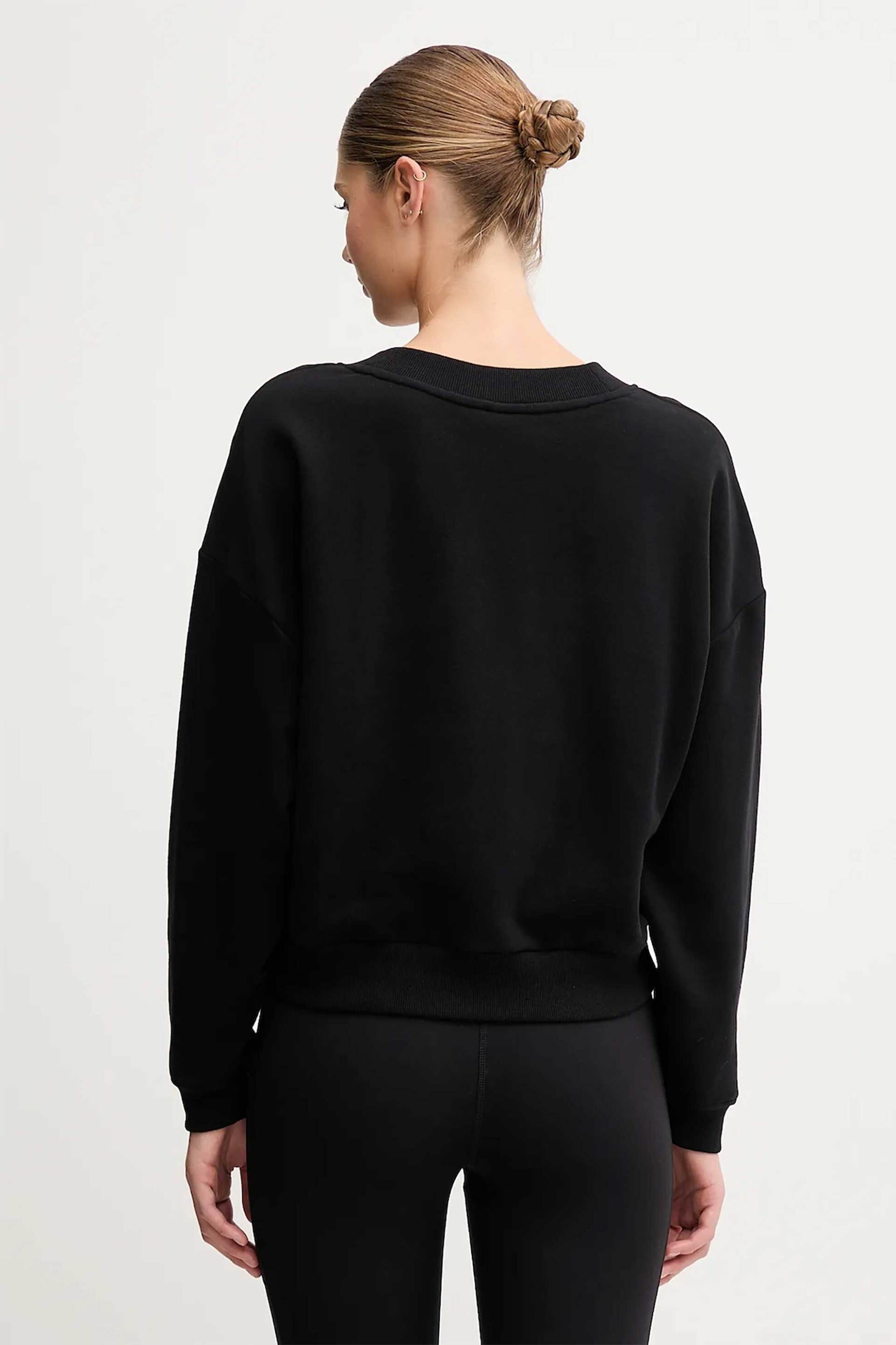 DKNY γυναικεία μπλούζα φούτερ μονόχρωμη με λογότυπο - DP5T1279 Μαύρο φωτογραφία