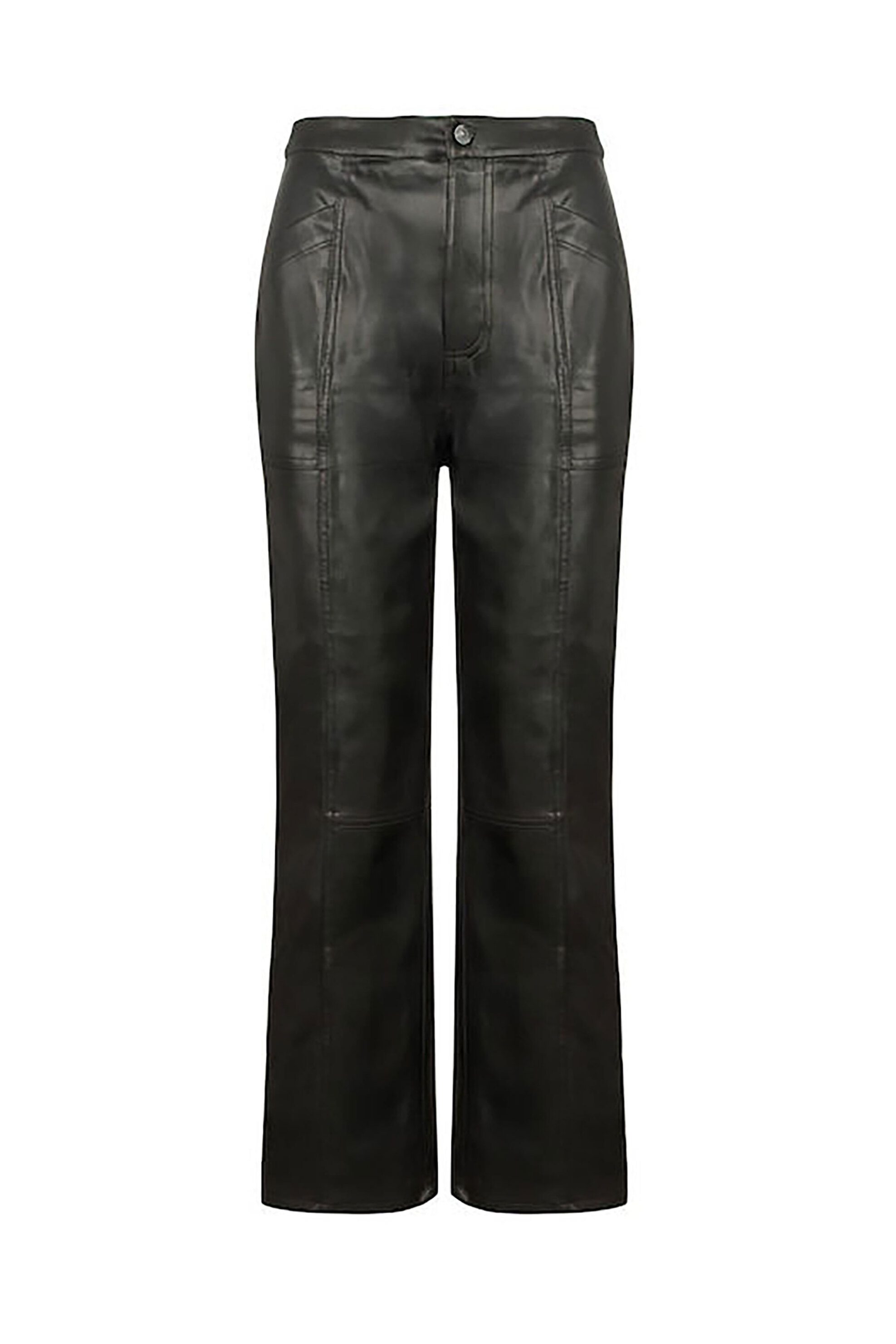 DKNY γυναικείο παντελόνι με faux leather - DJ5P3107 Μαύρο