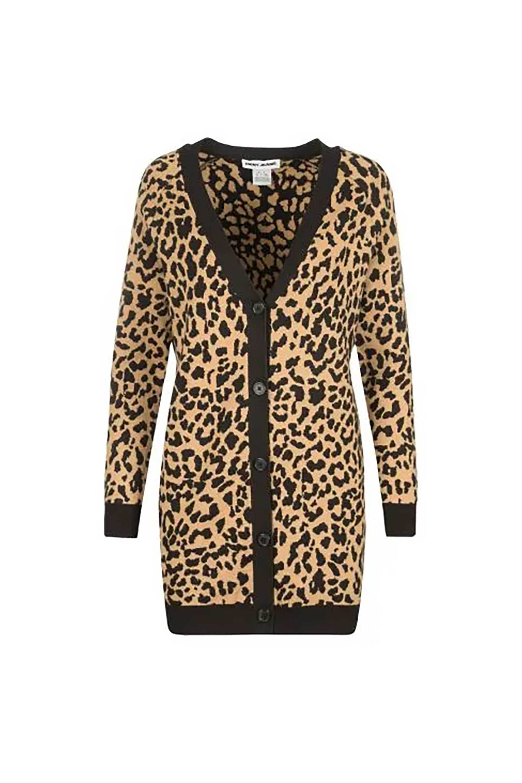 DKNY γυναικεία ζακέτα με animal print - DJ5R0804 Καφέ