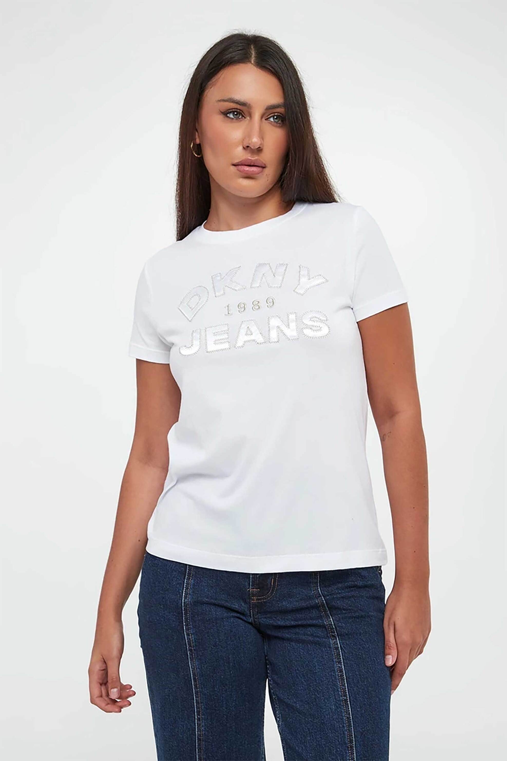 DKNY γυναικείο T-Shirt με λογότυπο μονόχρωμο - DJ5T1623 Λευκό