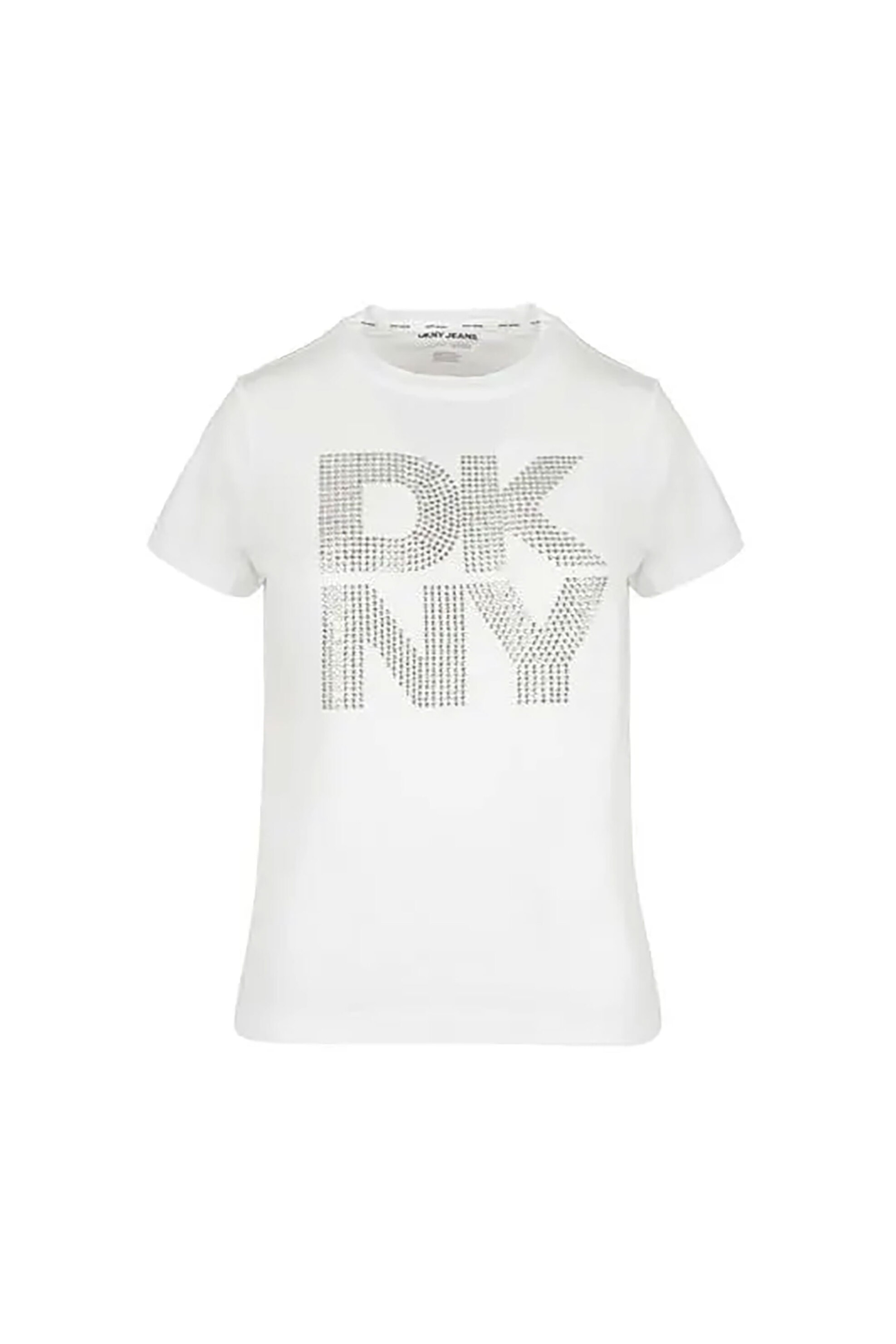 DKNY γυναικείο T-Shirt με logo print από στρας μονόχρωμο - DJ5T1628 Λευκό