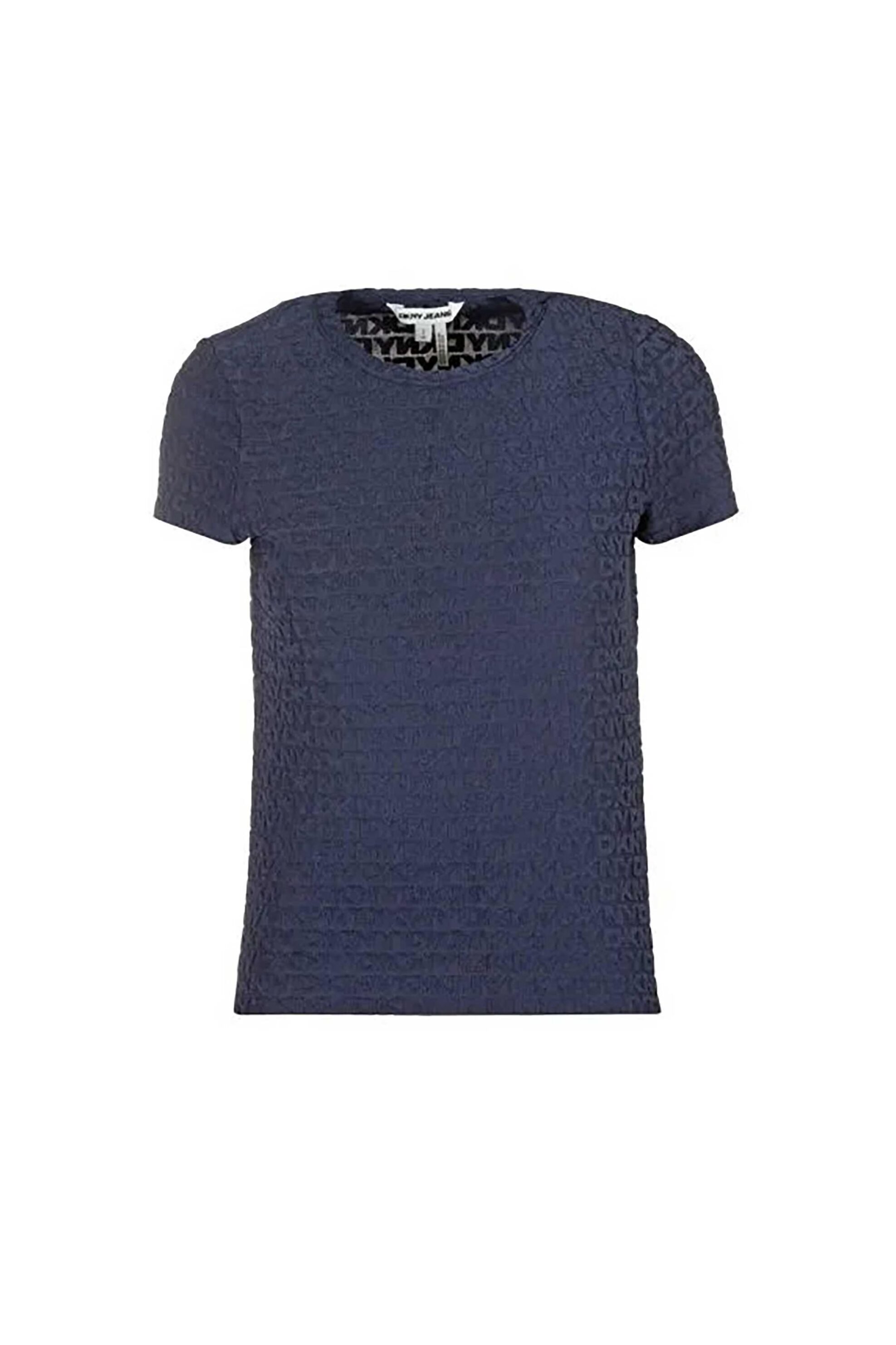 DKNY γυναικεία μπλούζα με all-over logo print μονόχρωμη - DJ5T1571 Σκούρο Μπλε