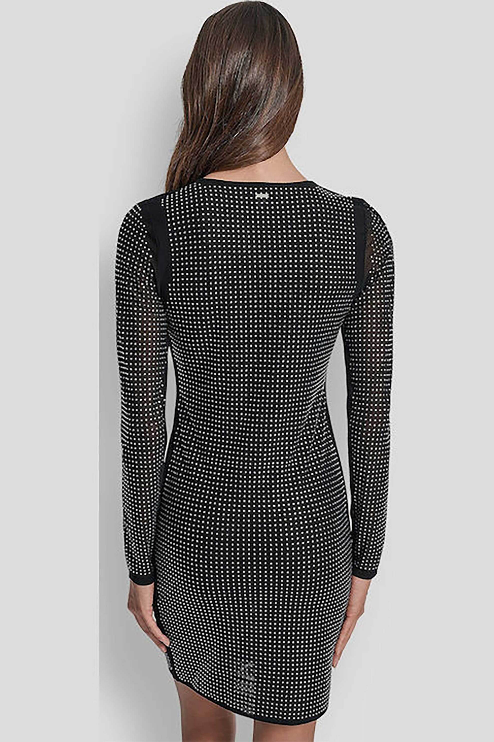 DKNY DKNY γυναικείο mini φόρεμα με στρας Slim Fit - DJ5D9132 Μαύρο - 4