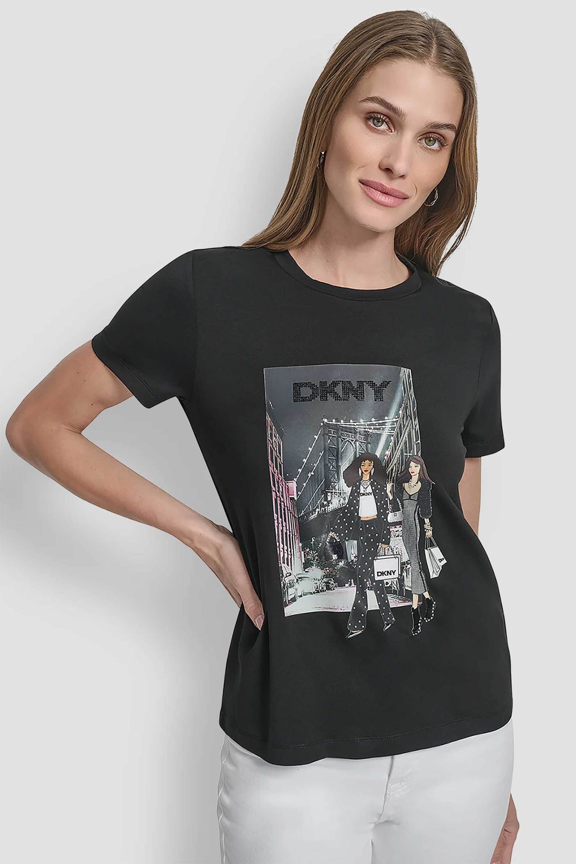 DKNY γυναικείο T-shirt με graphic print - P5MOHWNA Μαύρο