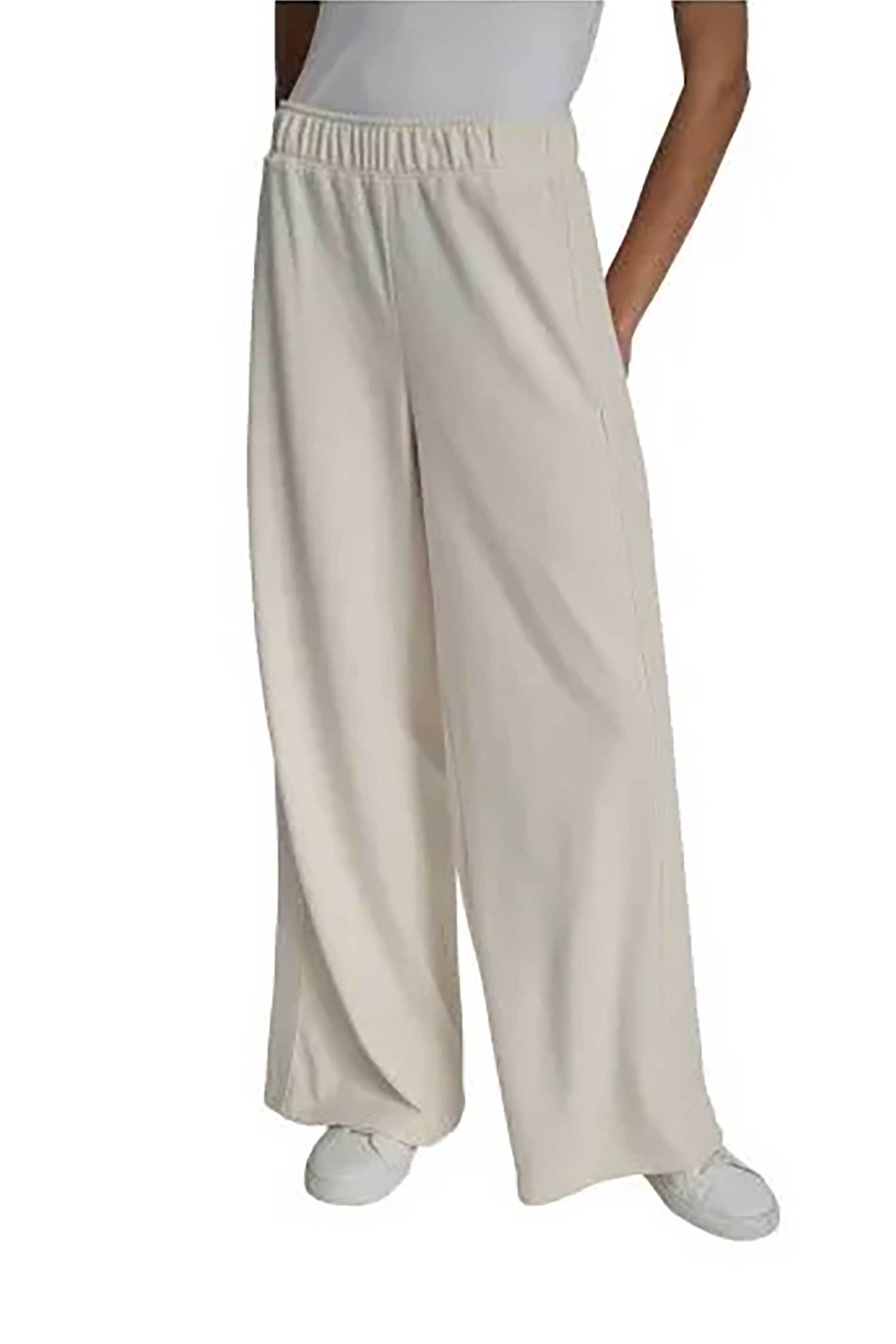 DKNY γυναικείο παντελόνι φόρμας μονόχρωμο - DJ6P3115 Εκρού φωτογραφία