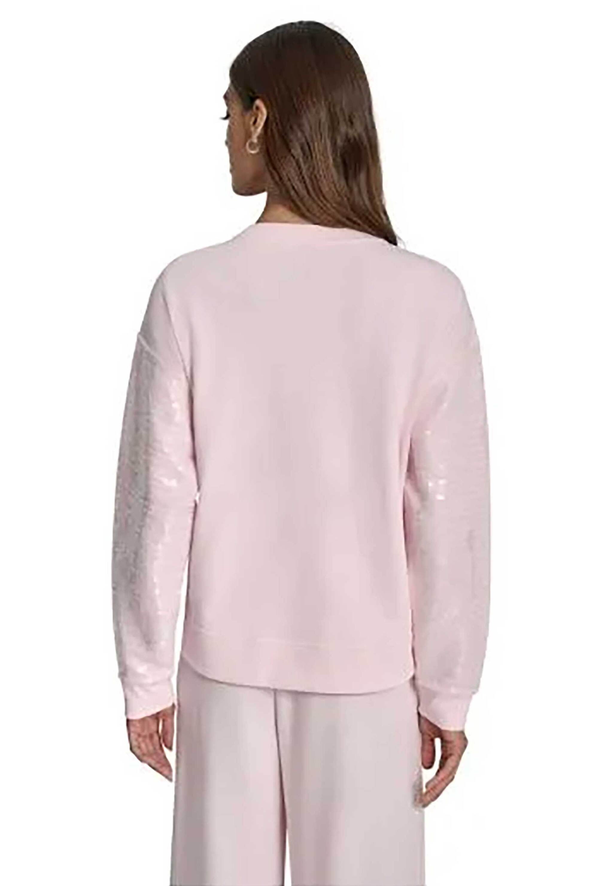 DKNY DKNY γυναικεία μπλούζα φούτερ με παγιέτες - DJ6T1655 Ροζ - 3