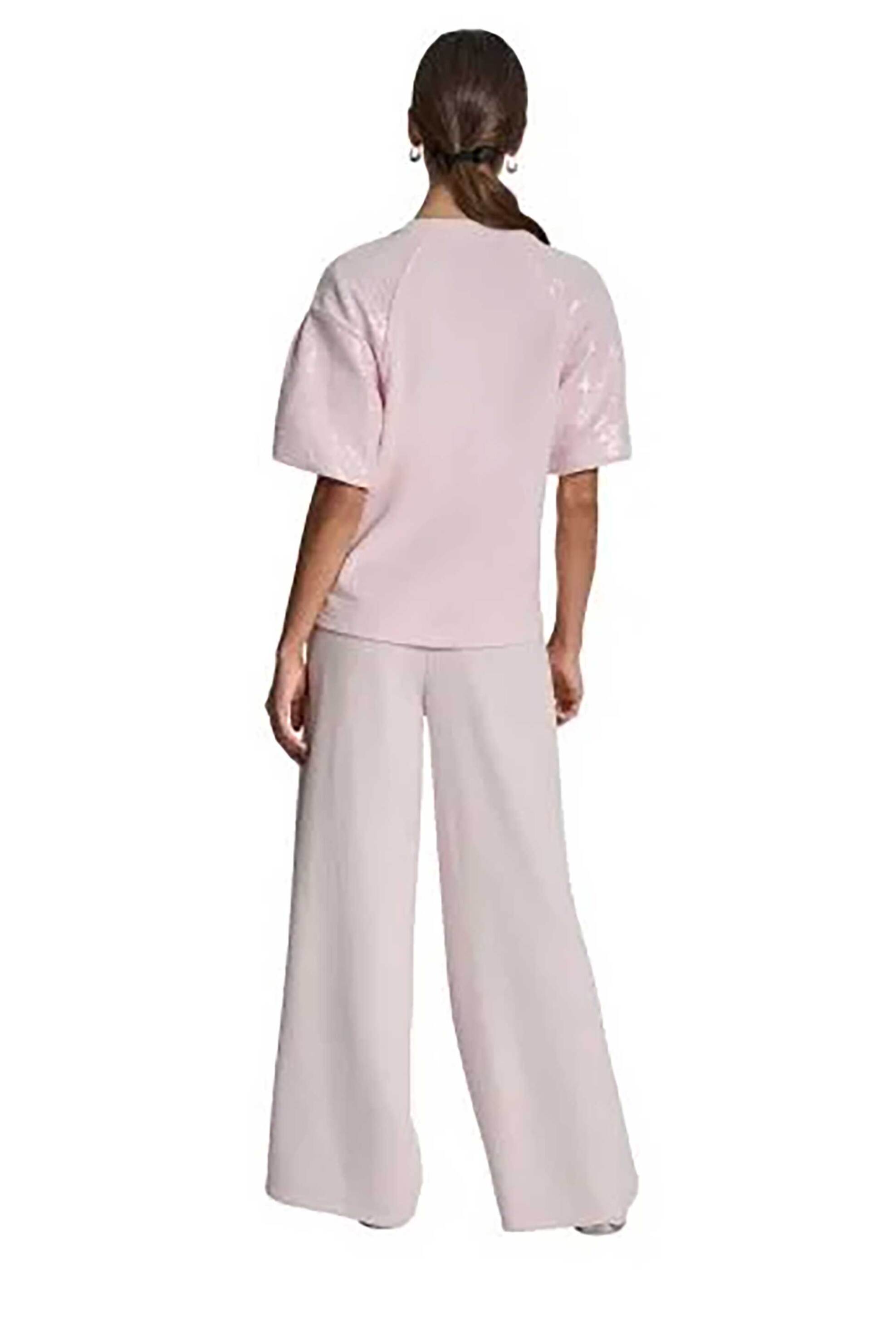 DKNY DKNY γυναικεία μπλούζα με παγιέτες - DJ6T1670 Ροζ - 3